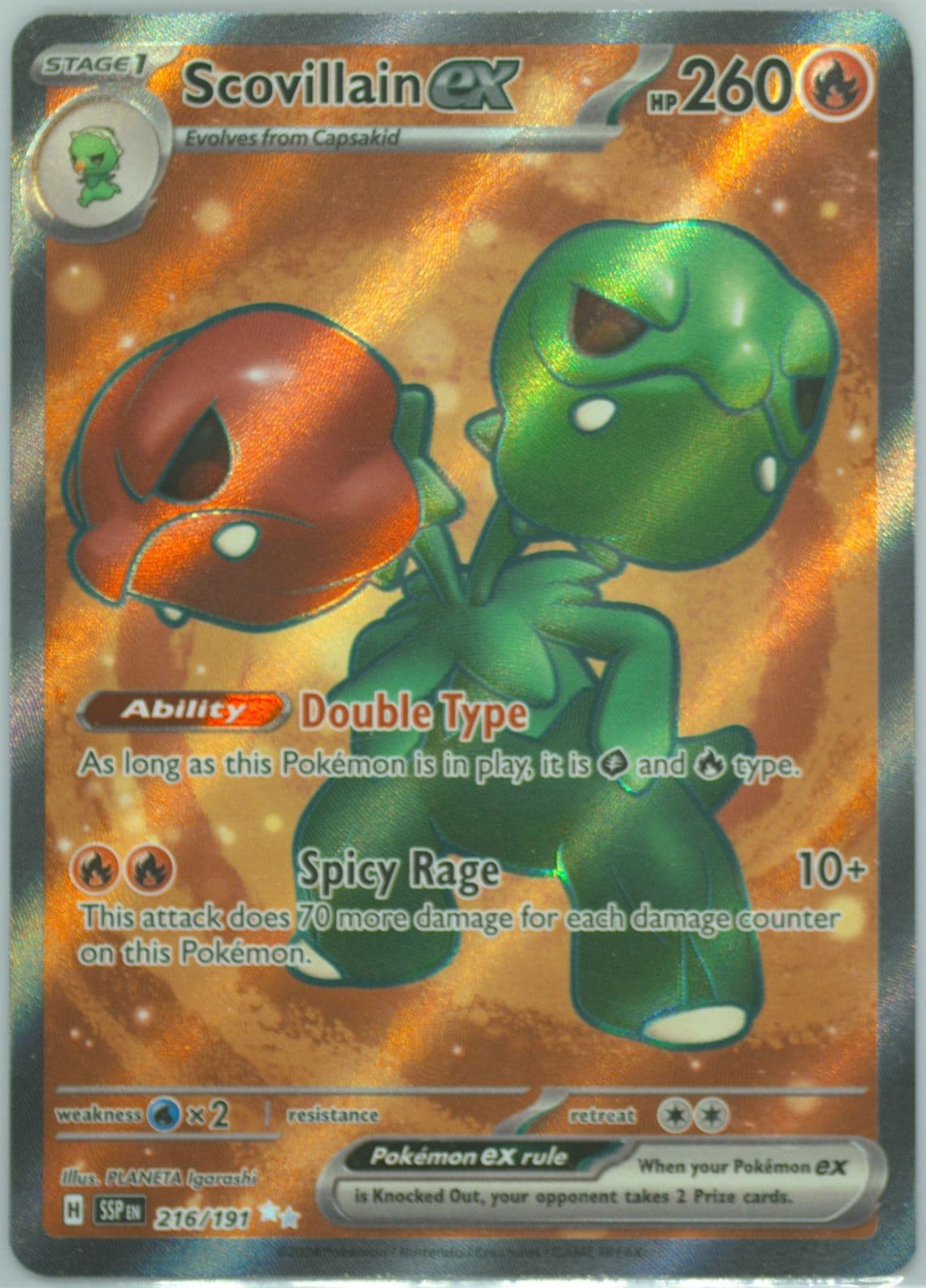Scovillain EX Ultra Rare (216) 2024 Pokemon Ssp EN-Surging Sparks