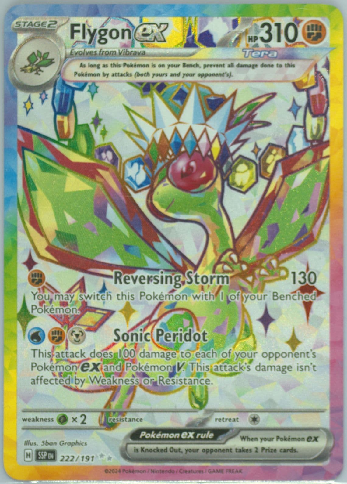Flygon EX Ultra Rare (222) 2024 Pokemon Ssp EN-Surging Sparks