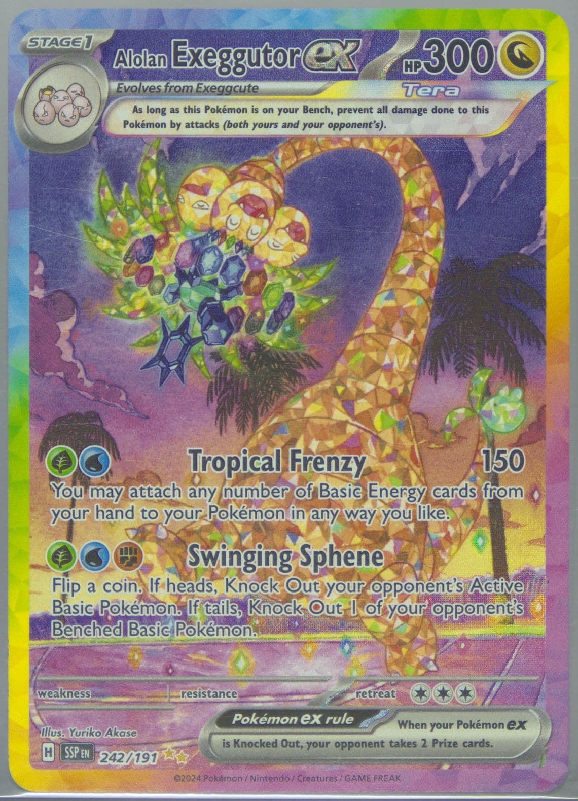 Alolan Exeggutor EX Special Illustration Rare (242) 2024 Pokemon Ssp EN-Surging Sparks