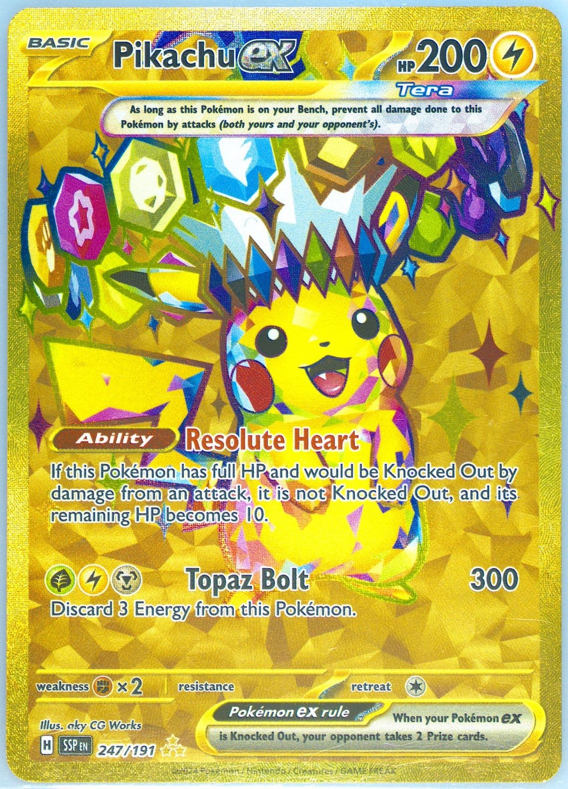 Pikachu EX Hyper Rare (247) 2024 Pokemon Ssp EN-Surging Sparks