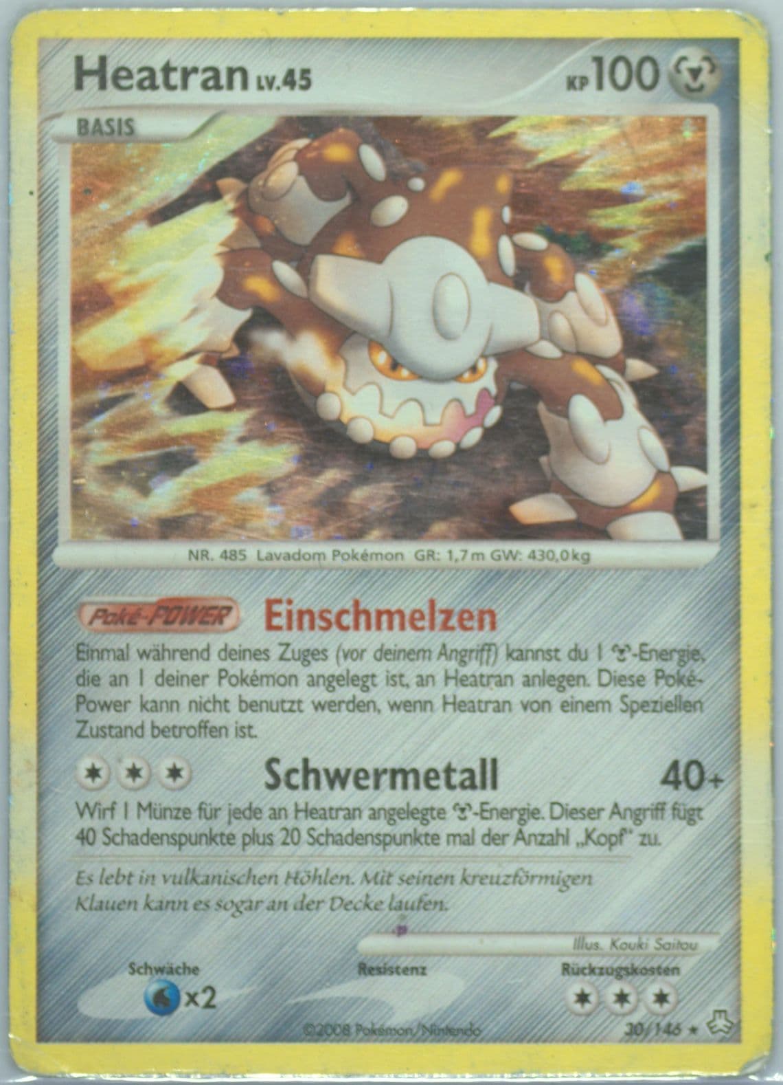 Heatran-Holo German (30) 2008 Pokemon Diamond & Pearl Legends Awakened