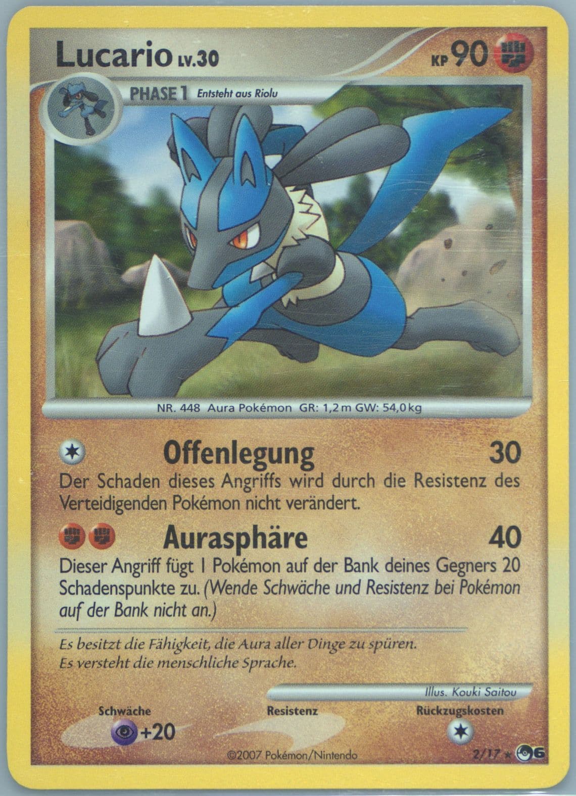 Lucario German (2) 2007 Pokemon Pop Series 6