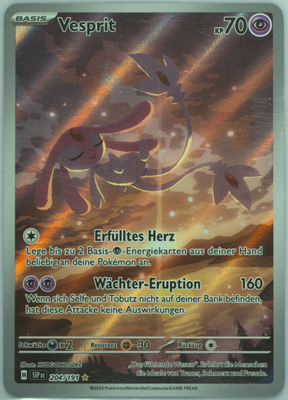 Mesprit Illustration Rare (204) 2024 Pokemon German Ssp de-Surging Sparks