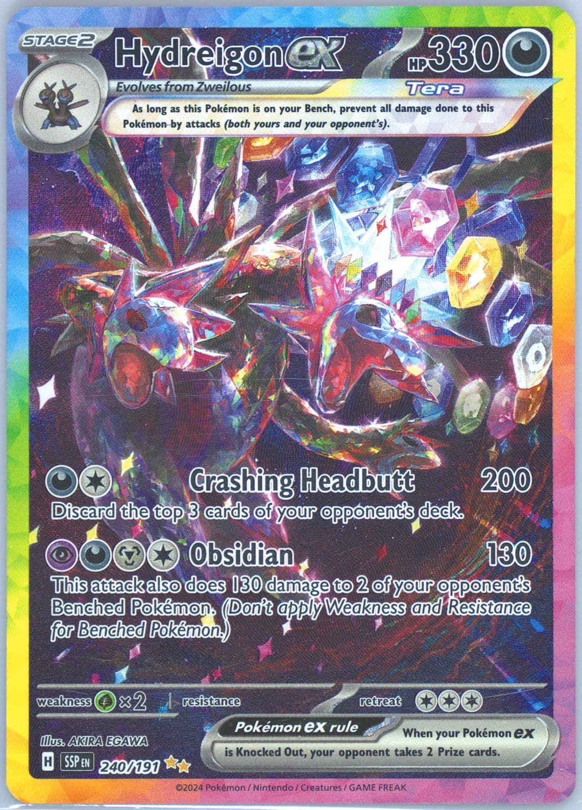 Hydreigon EX Special Illustration Rare (240) 2024 Pokemon German Ssp de-Surging Sparks