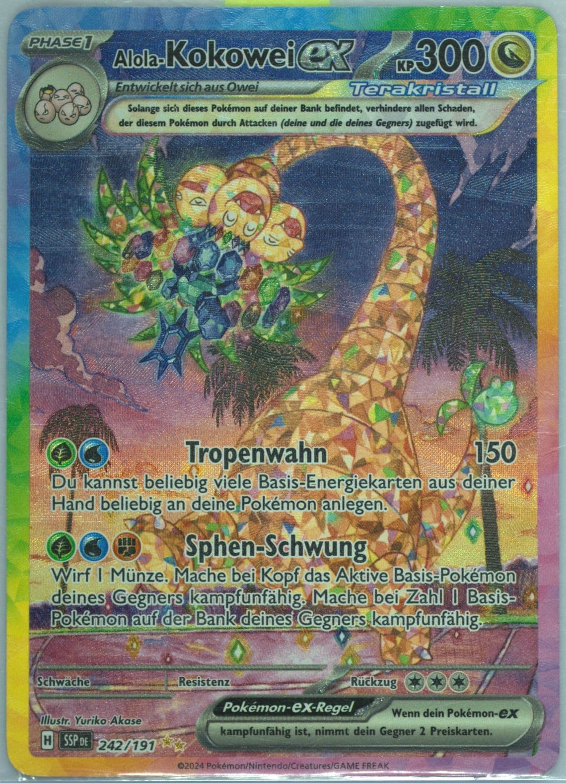 Alolan Exeggutor EX Special Illustration Rare (242) 2024 Pokemon German Ssp de-Surging Sparks