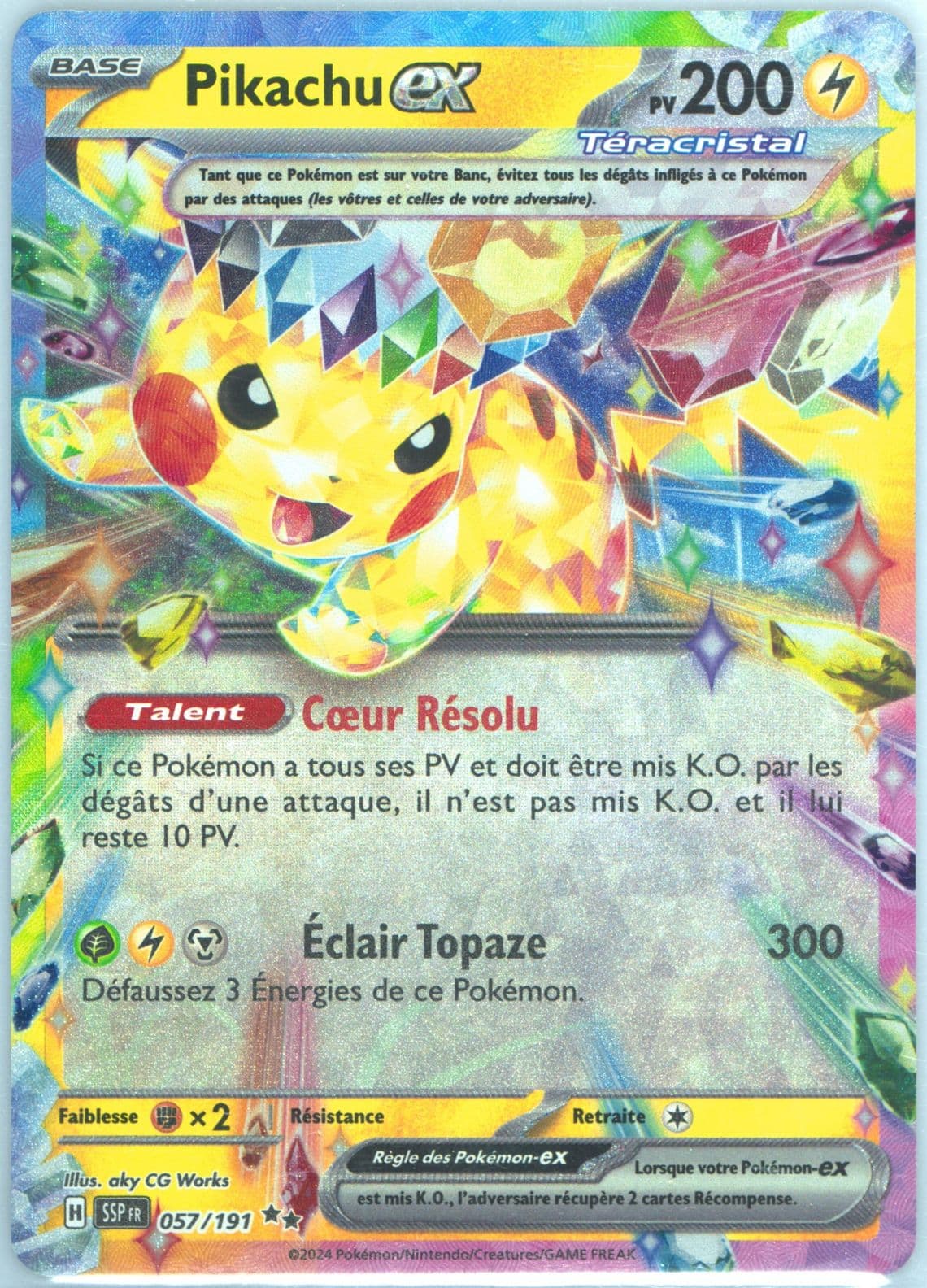 Pikachu EX (057) 2024 Pokemon French Ssp FR-Surging Sparks