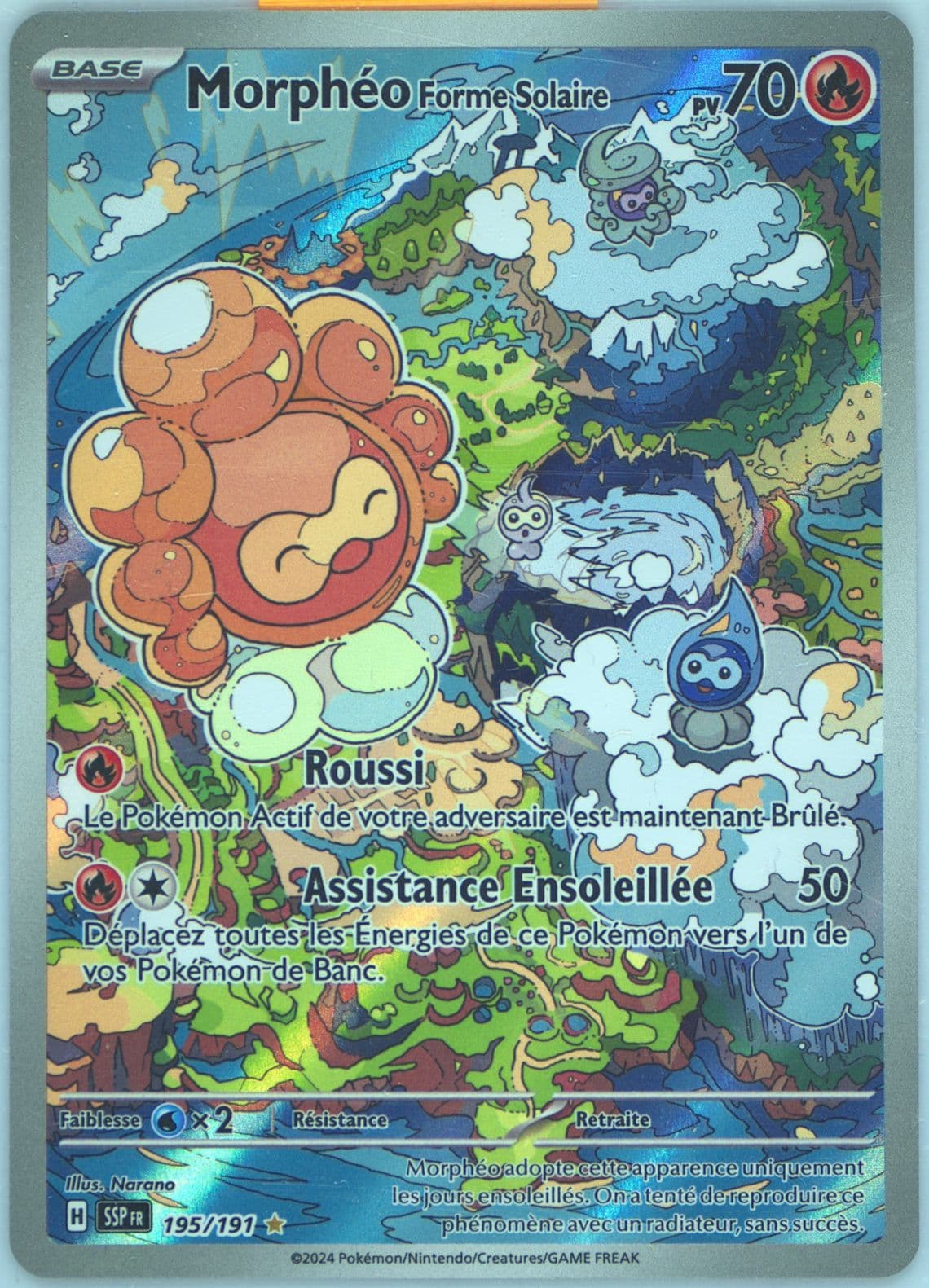 Castform Sunny Form Illustration Rare (195) 2024 Pokemon French Ssp FR-Surging Sparks