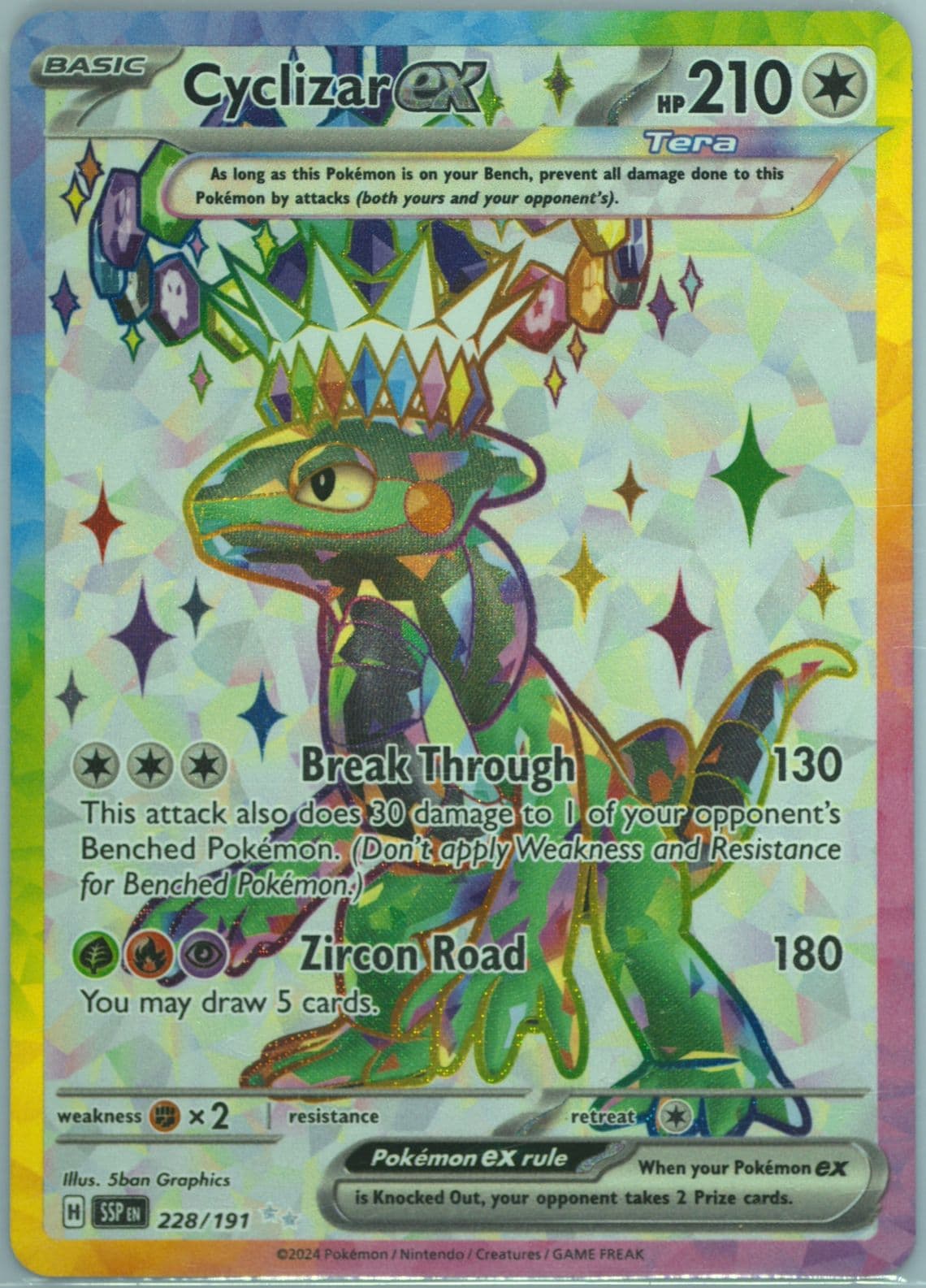 Cyclizar EX Ultra Rare (228) 2024 Pokemon French Ssp FR-Surging Sparks