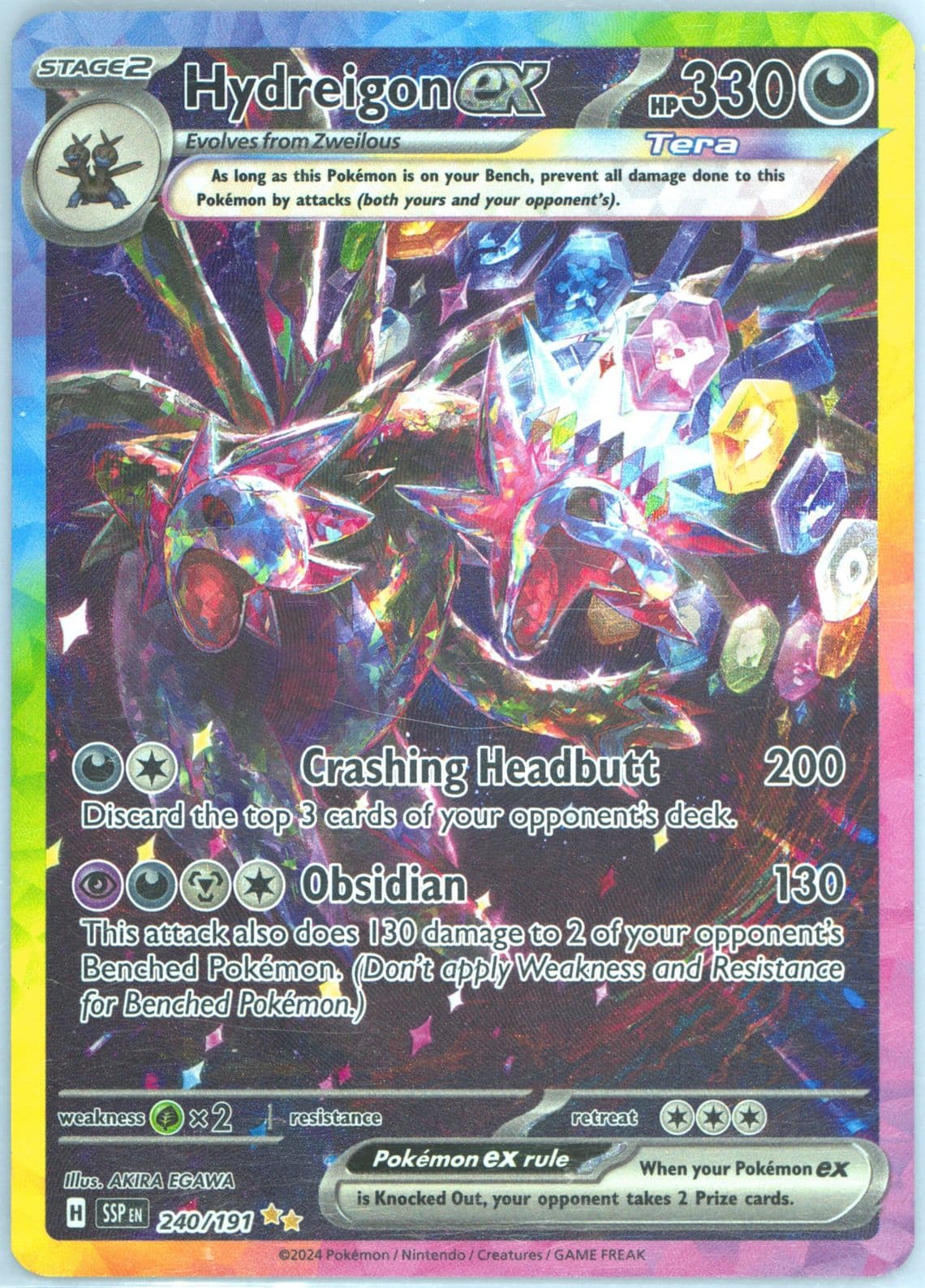Hydreigon EX Special Illustration Rare (240) 2024 Pokemon Spanish Ssp ES-Surging Sparks
