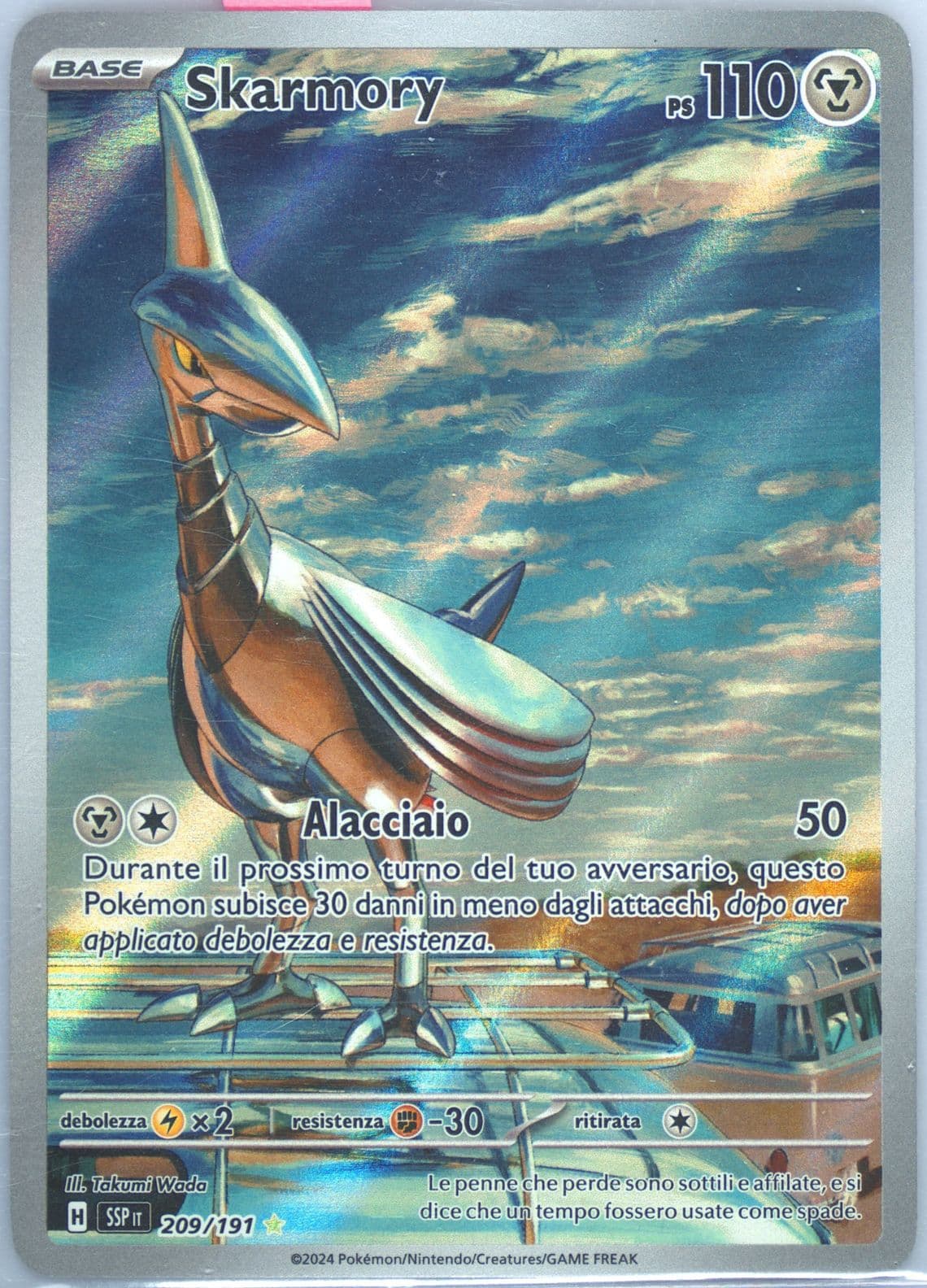 Skarmory Illustration Rare (209) 2024 Pokemon Italian Ssp It-Surging Sparks