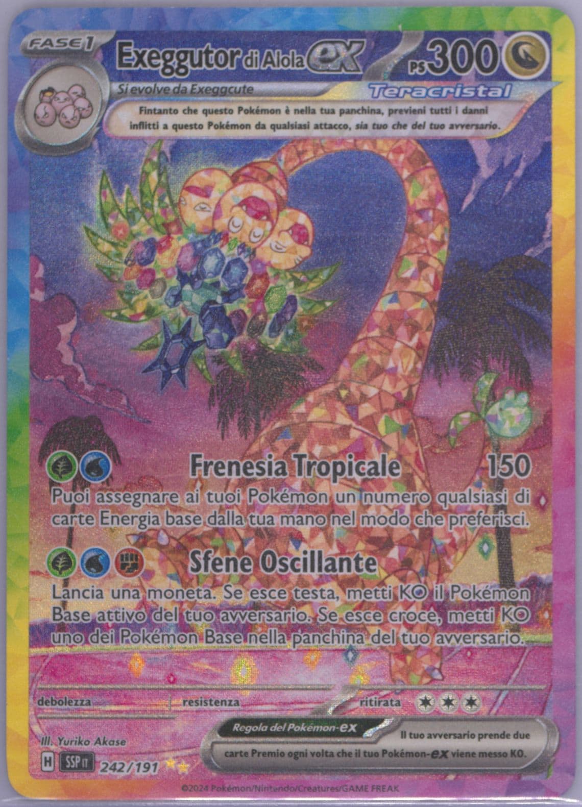 Alolan Exeggutor EX Special Illustration Rare (242) 2024 Pokemon Italian Ssp It-Surging Sparks