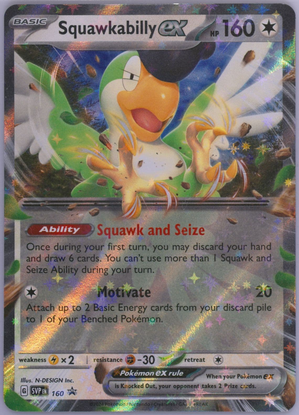 Squawkabilly EX Trainer's Toolkit (160) 2024 Pokemon Svp EN-SV Black Star Promo