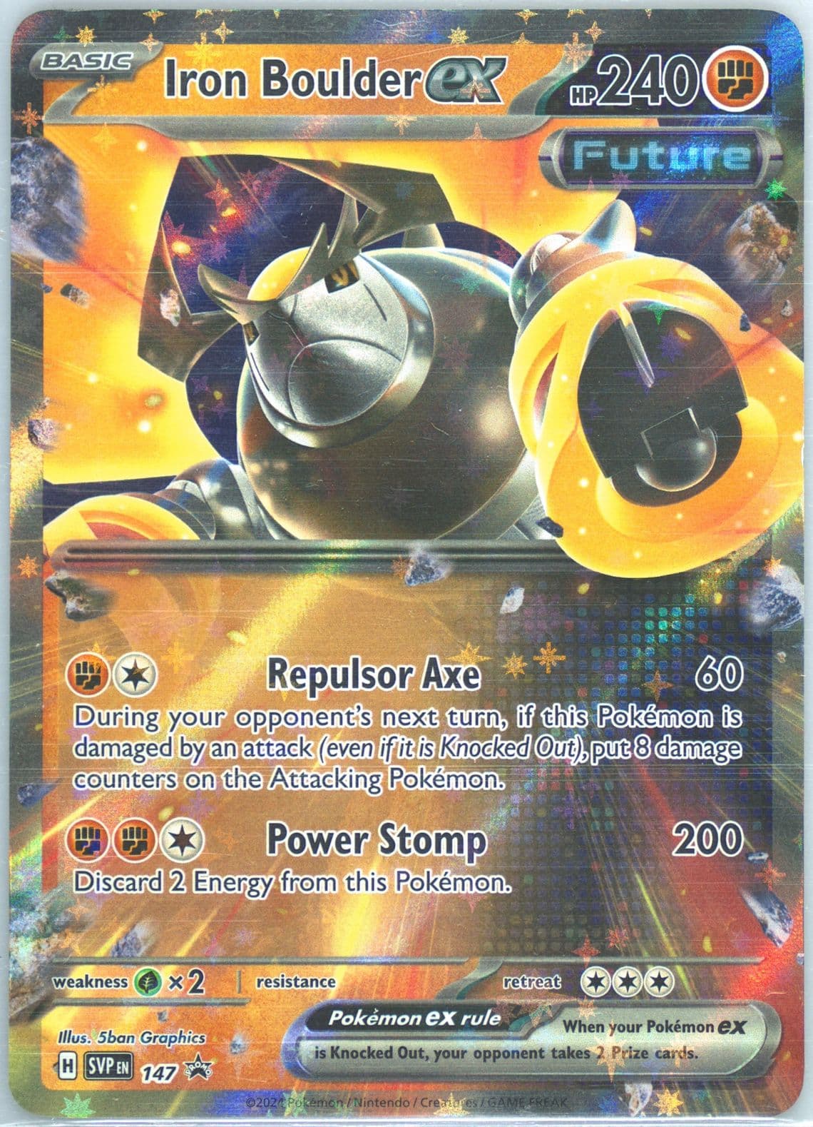 Iron Boulder EX Paradox Destinies Tin (147) 2024 Pokemon Svp EN-SV Black Star Promo