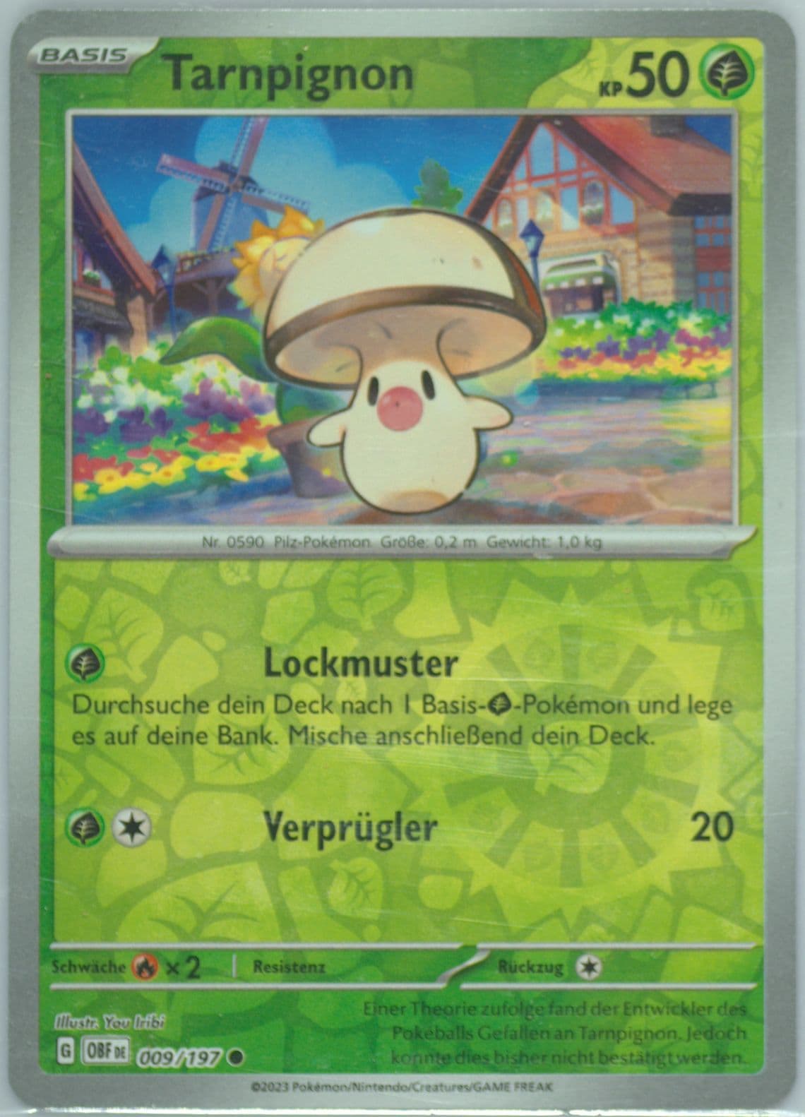 Foongus Reverse Holo (009) 2023 Pokemon German Obf de-Obsidian Flames