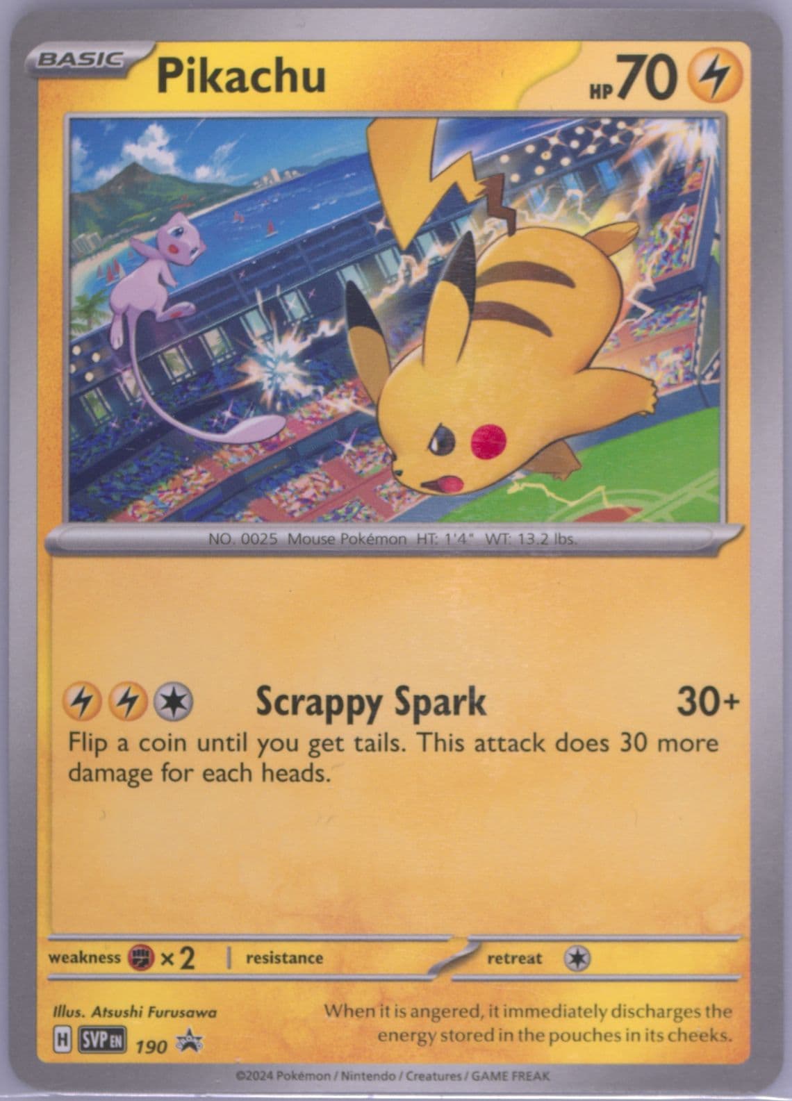 Pikachu Pokemon Card Gym Promo (190) 2024 Pokemon Svp EN-SV Black Star Promo