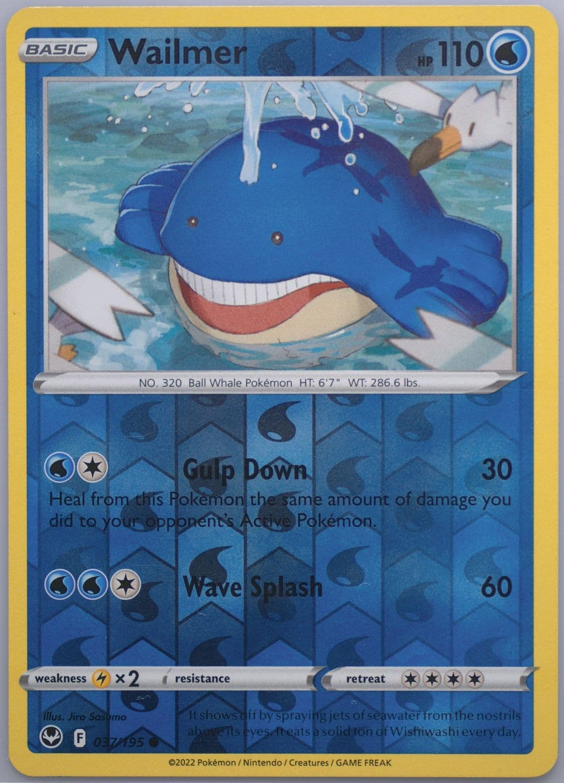 Wailmer-Reverse Foil (037) 2022 Pokemon Sword & Shield Silver Tempest