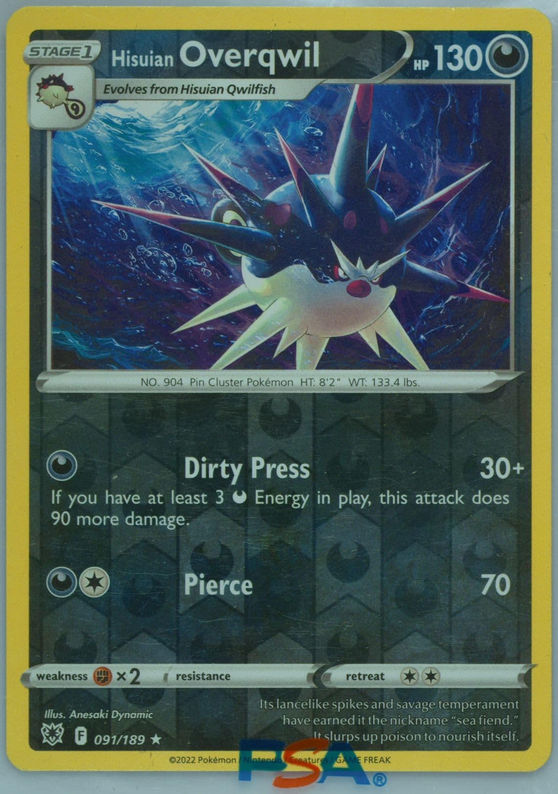 Hisuian Overqwil-Reverse Foil (091) 2022 Pokemon Sword & Shield Astral Radiance