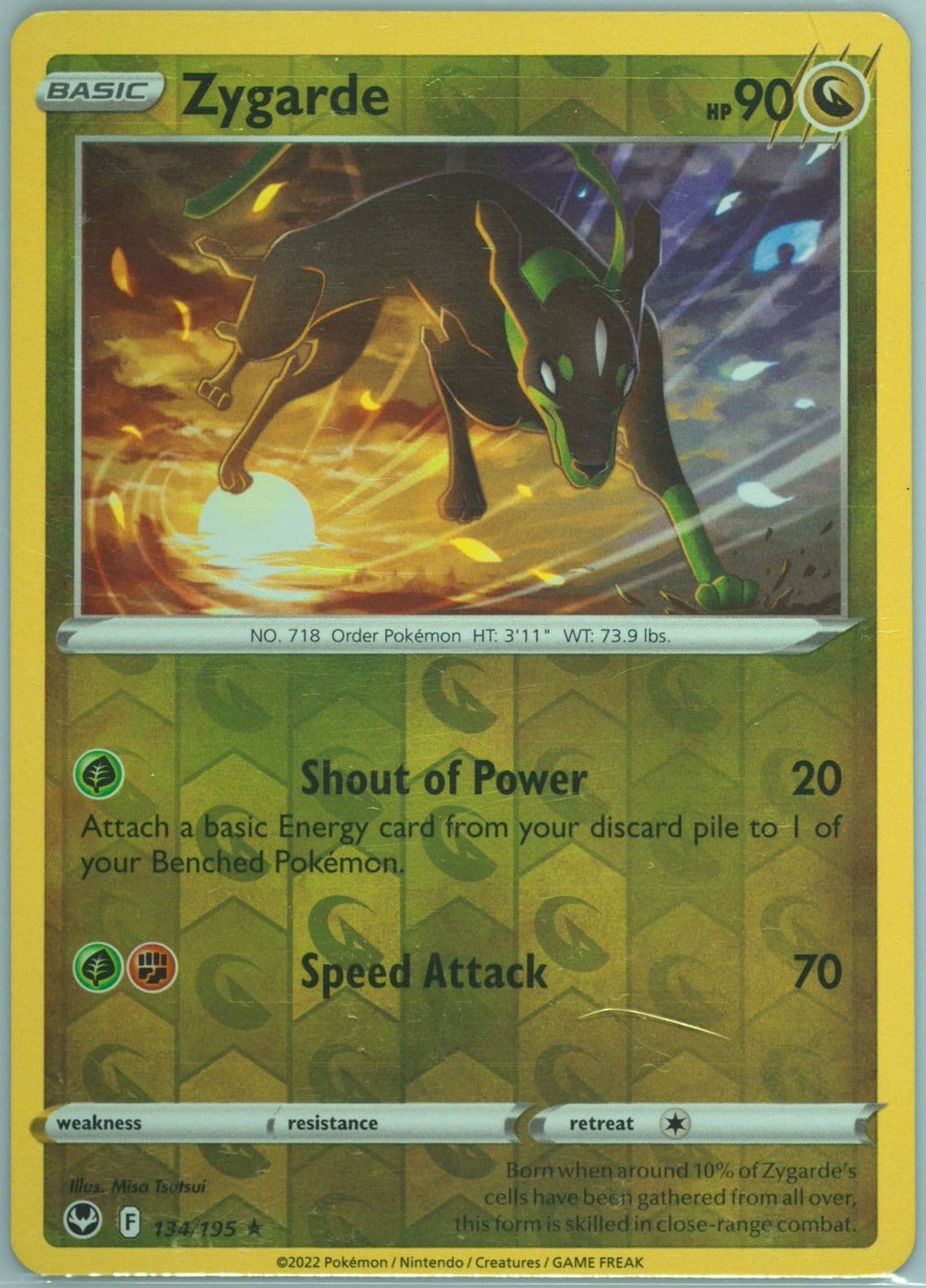 Zygarde-Reverse Foil (134) 2022 Pokemon Sword & Shield Silver Tempest