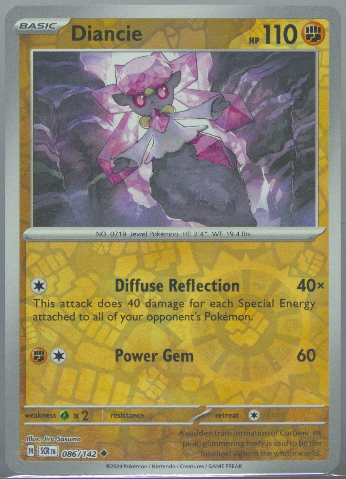 Diancie Reverse Holo (086) 2024 Pokemon Scr EN-Stellar Crown