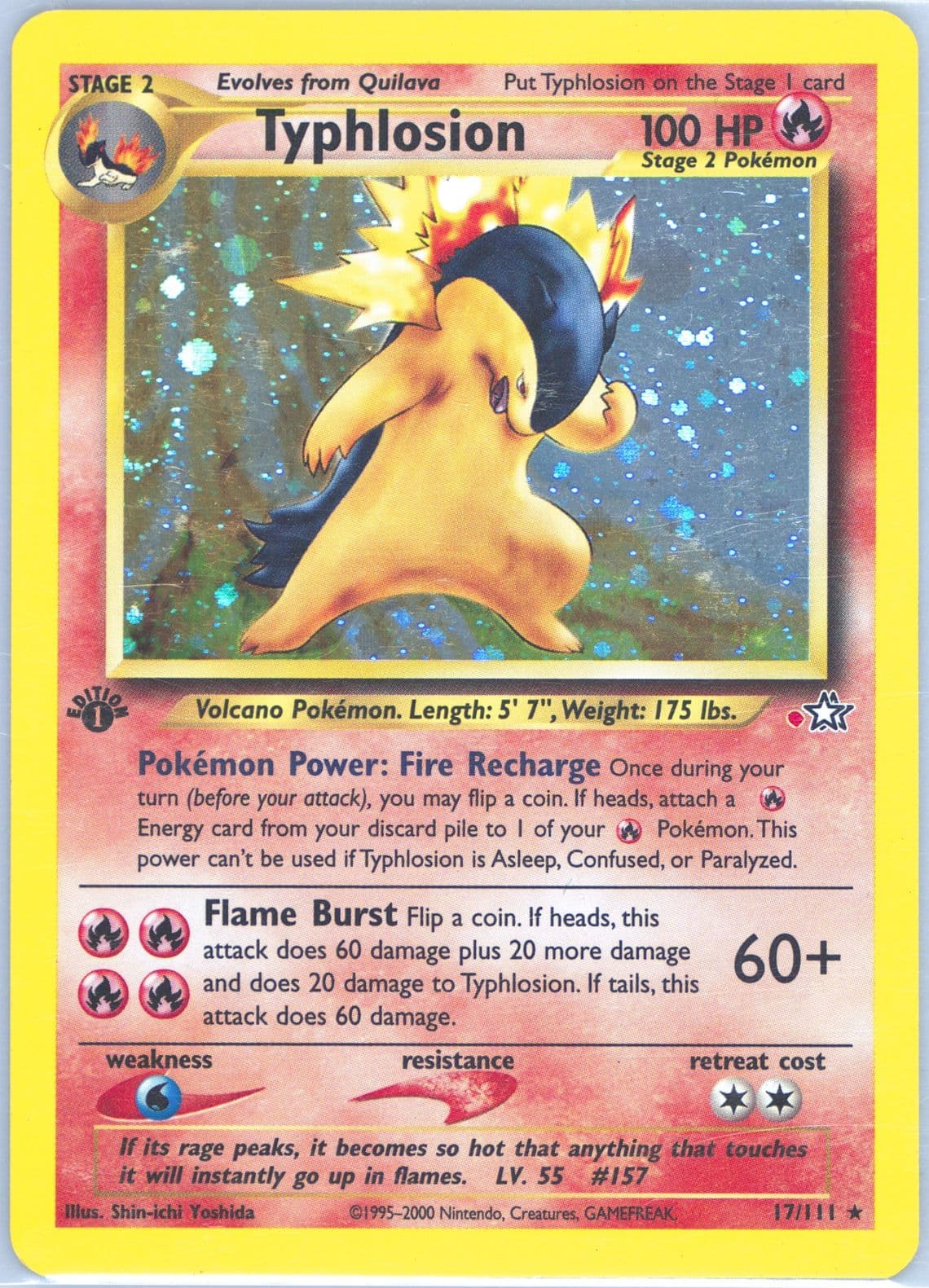 Typhlosion-Holo Red Dot Error (17) 2000 Pokemon Neo Genesis 1st Edition