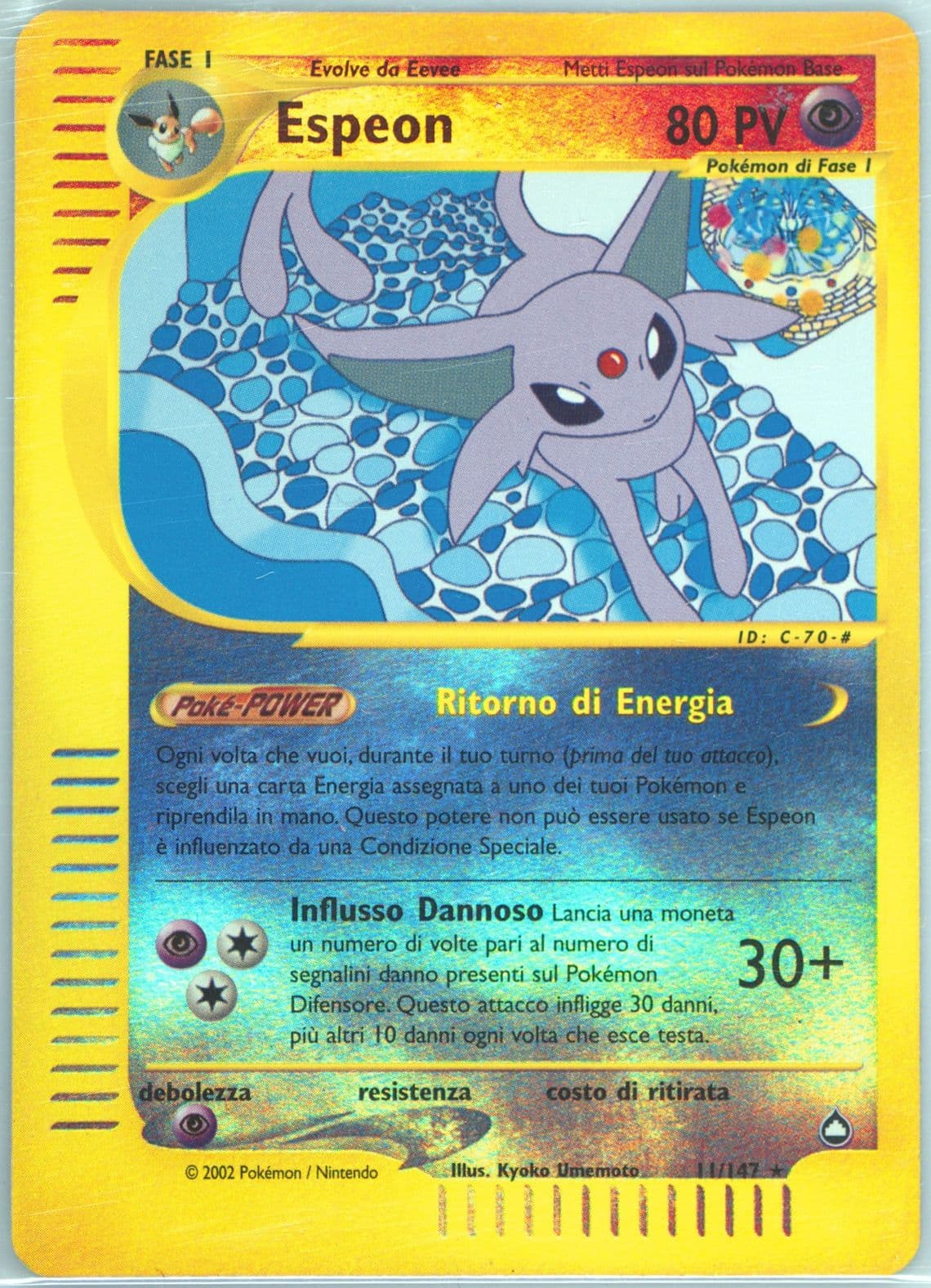 Espeon-Reverse Foil Italian (11) 2003 Pokemon Aquapolis