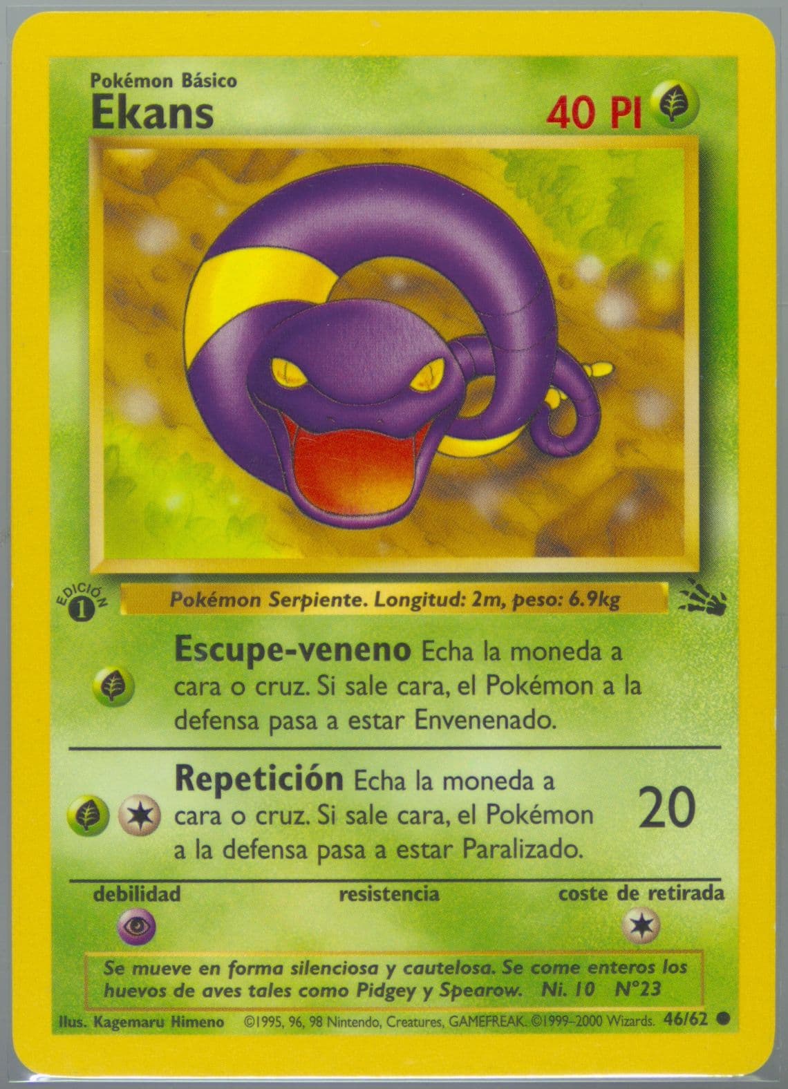 Ekans 1st Edition (46) 2000 Pokemon Spanish Fossil