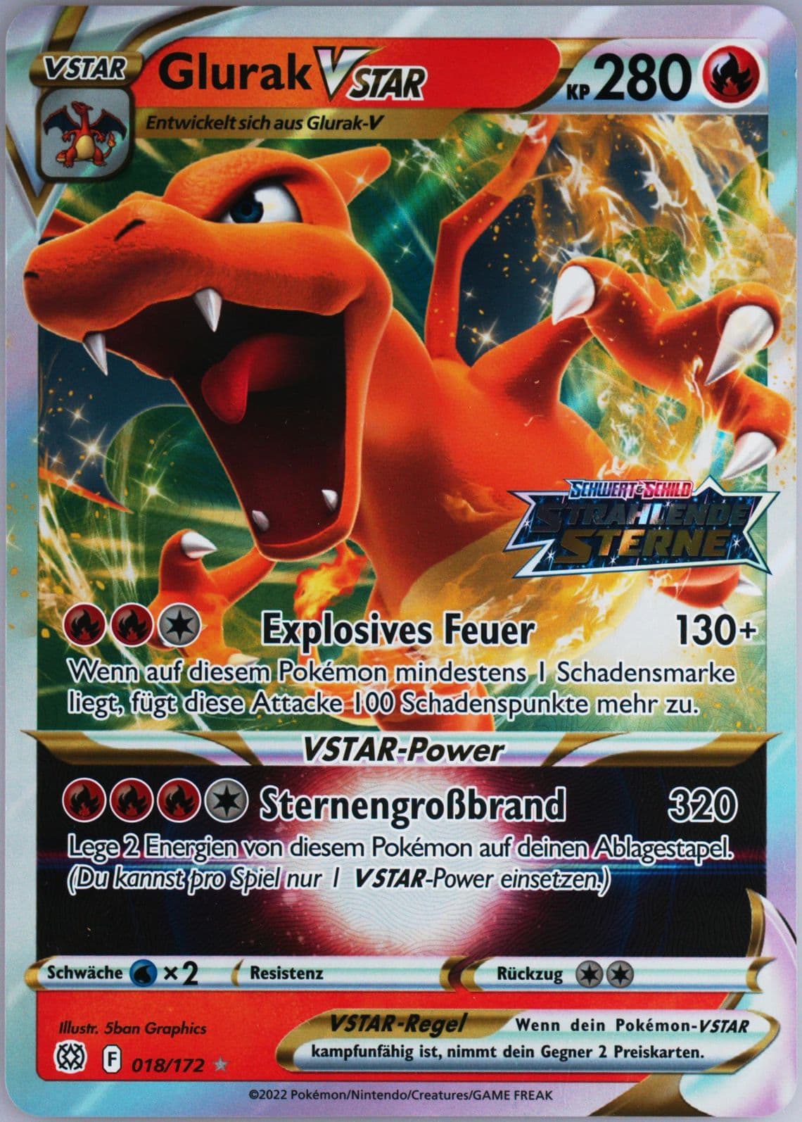 Glurak Vstar Jumbo-German (018) 2022 Pokemon Sword & Shield Brilliant Stars