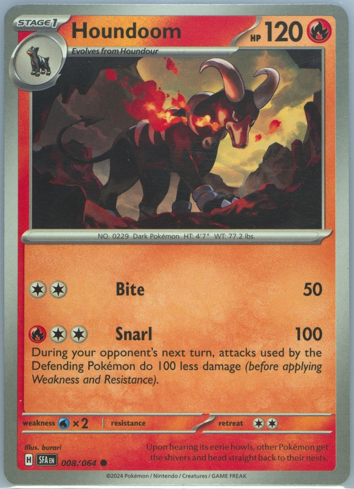 Houndoom (008) 2024 Pokemon Sfa EN-Shrouded Fable