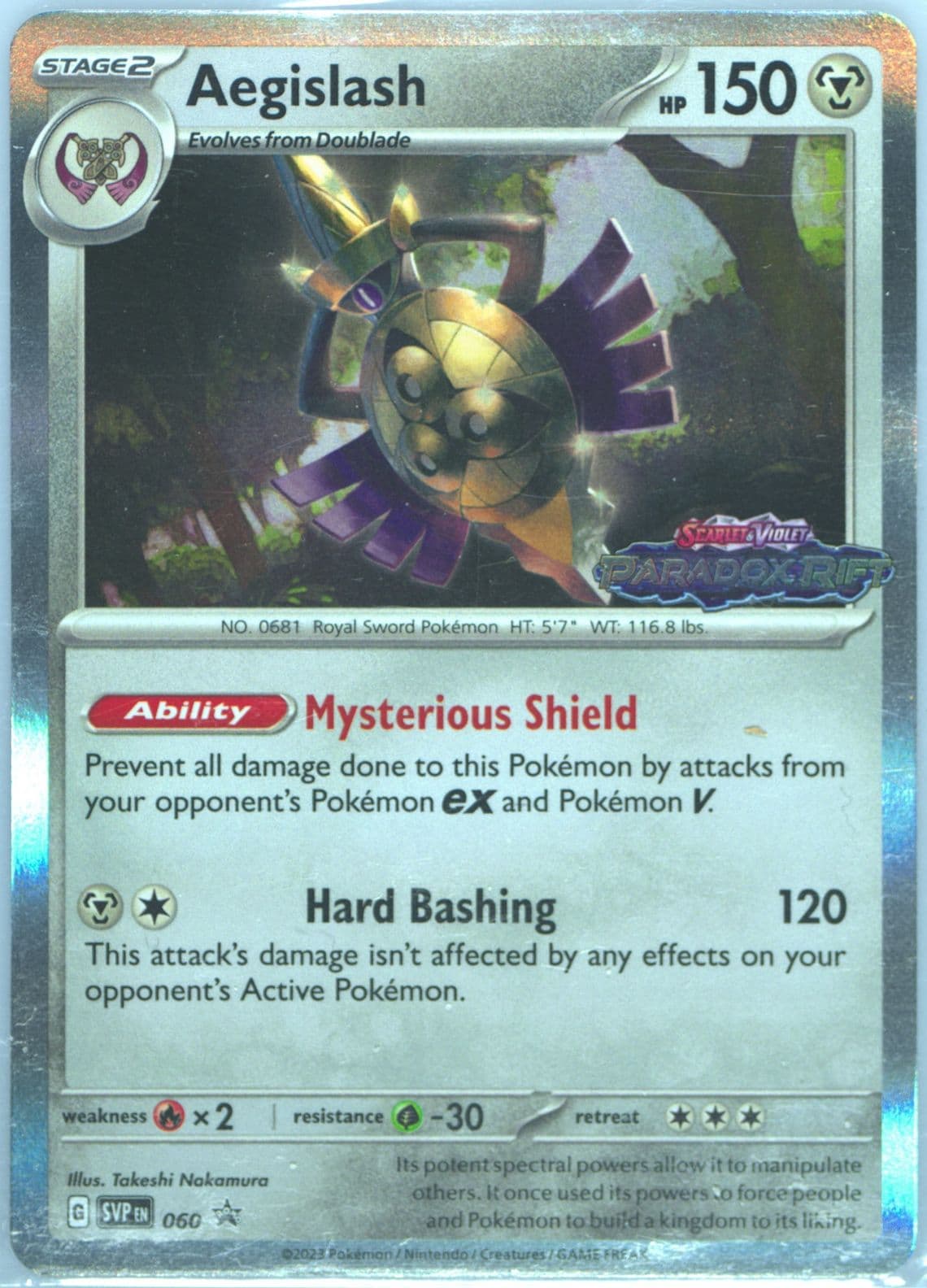 Aegislash Paradox Rift Prerelease (060) 2023 Pokemon Svp EN-SV Black Star Promo