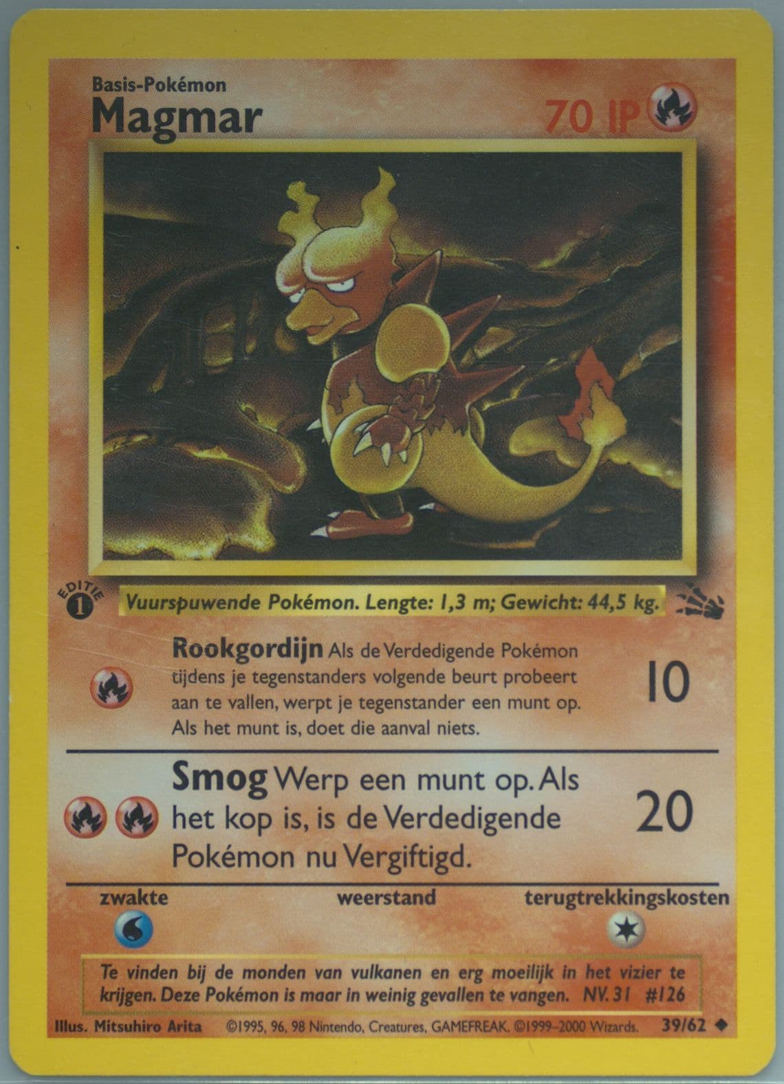 Magmar 1st Edition (39) 2000 Pokemon Dutch Fossil