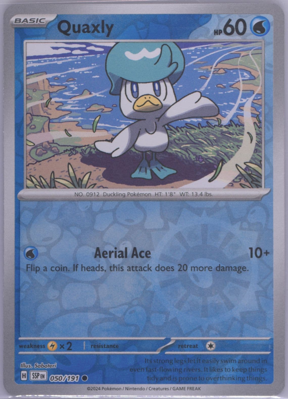 Quaxly Reverse Holo (050) 2024 Pokemon Ssp EN-Surging Sparks