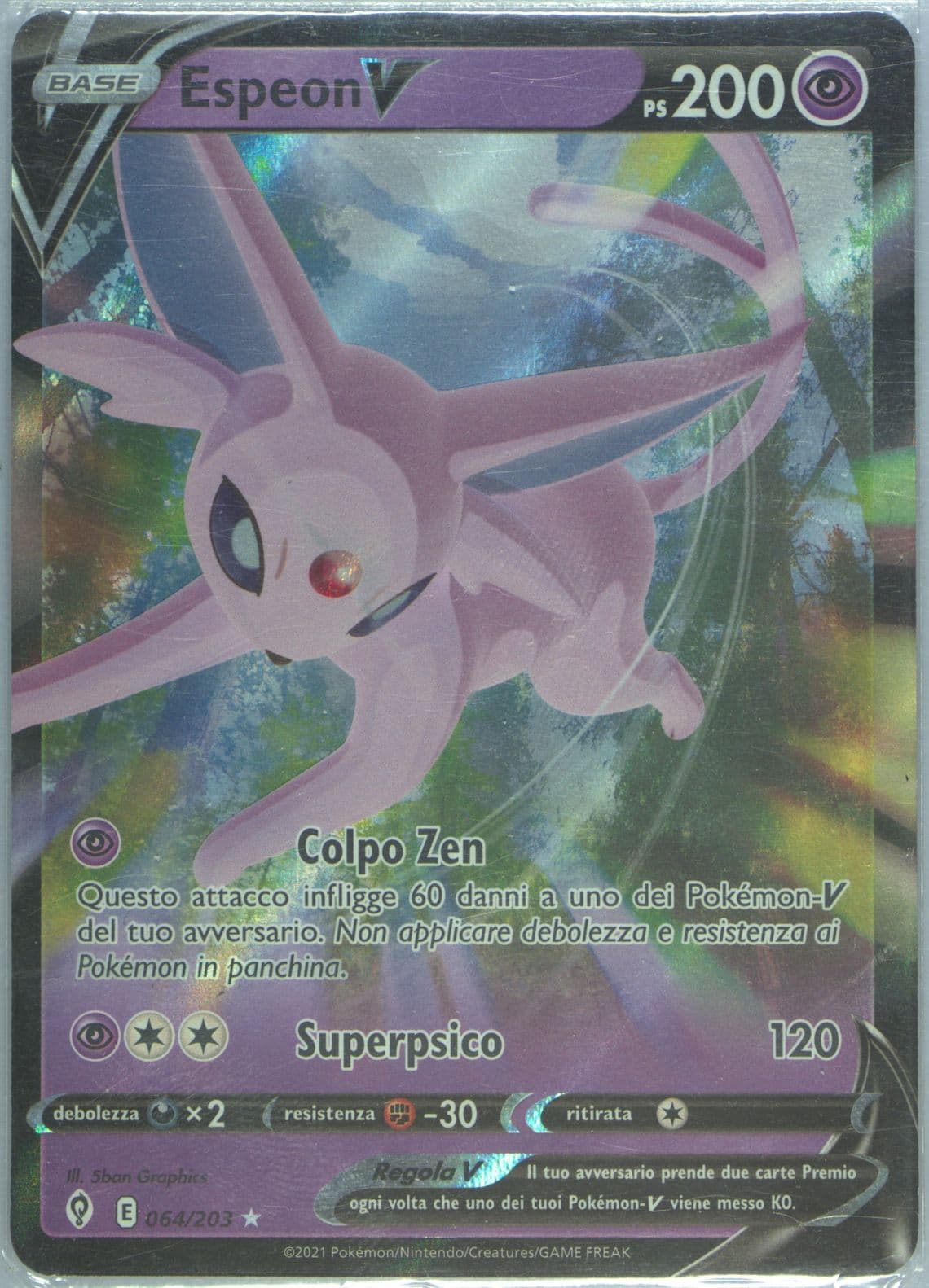 Espeon V Italian (064) 2021 Pokemon Sword & Shield Evolving Skies