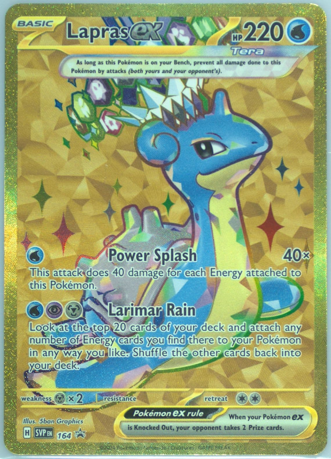 Lapras EX Terapagos EX Ultra-Premium Collection (164) 2024 Pokemon Svp EN-SV Black Star Promo