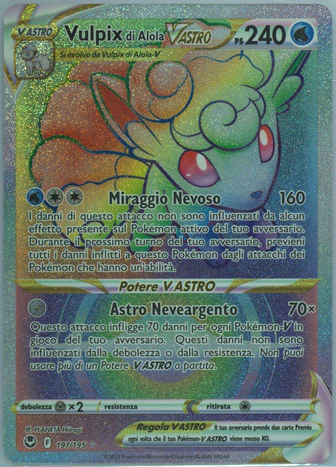 Full Art/Alolan Vulpix Vstar Italian-Secret (197) 2022 Pokemon Sword & Shield Silver Tempest