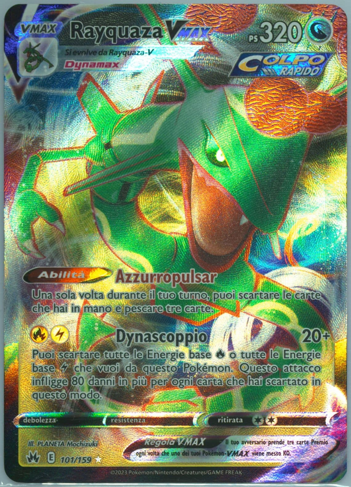 Full Art/Rayquaza Vmax Italian (101) 2023 Pokemon Sword and Shield Crown Zenith