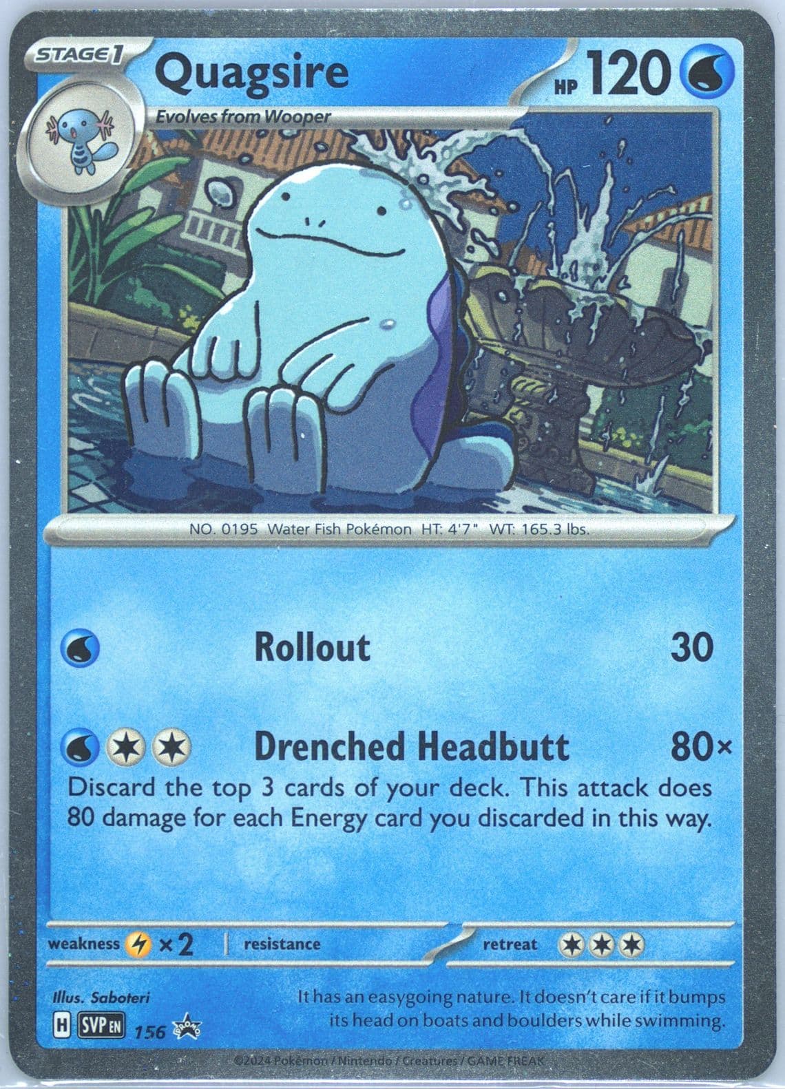 Quagsire Surging Sparks Three Pack Blister (156) 2024 Pokemon Svp EN-SV Black Star Promo
