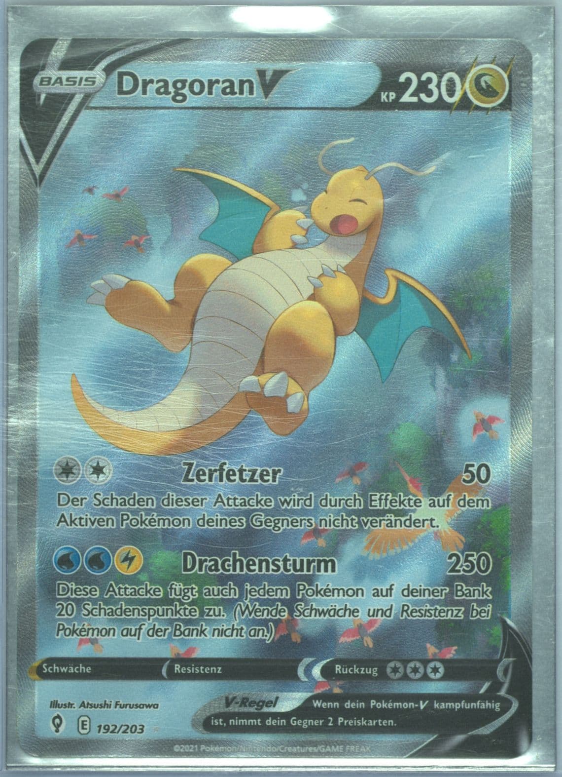 Full Art/Dragonite V German (192) 2021 Pokemon Sword & Shield Evolving Skies