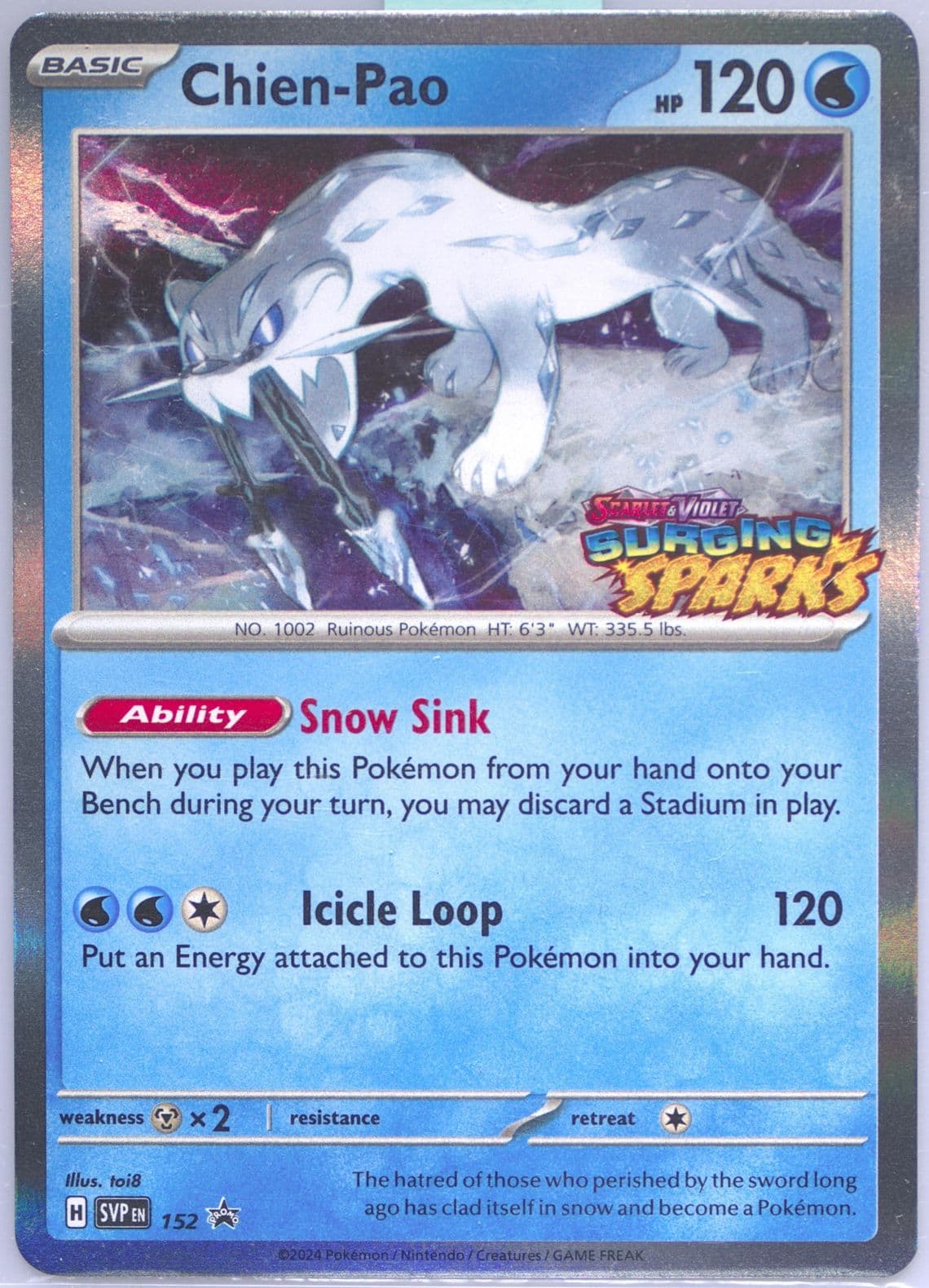 Chien-Pao Surging Sparks Prerelease (152) 2024 Pokemon Svp EN-SV Black Star Promo