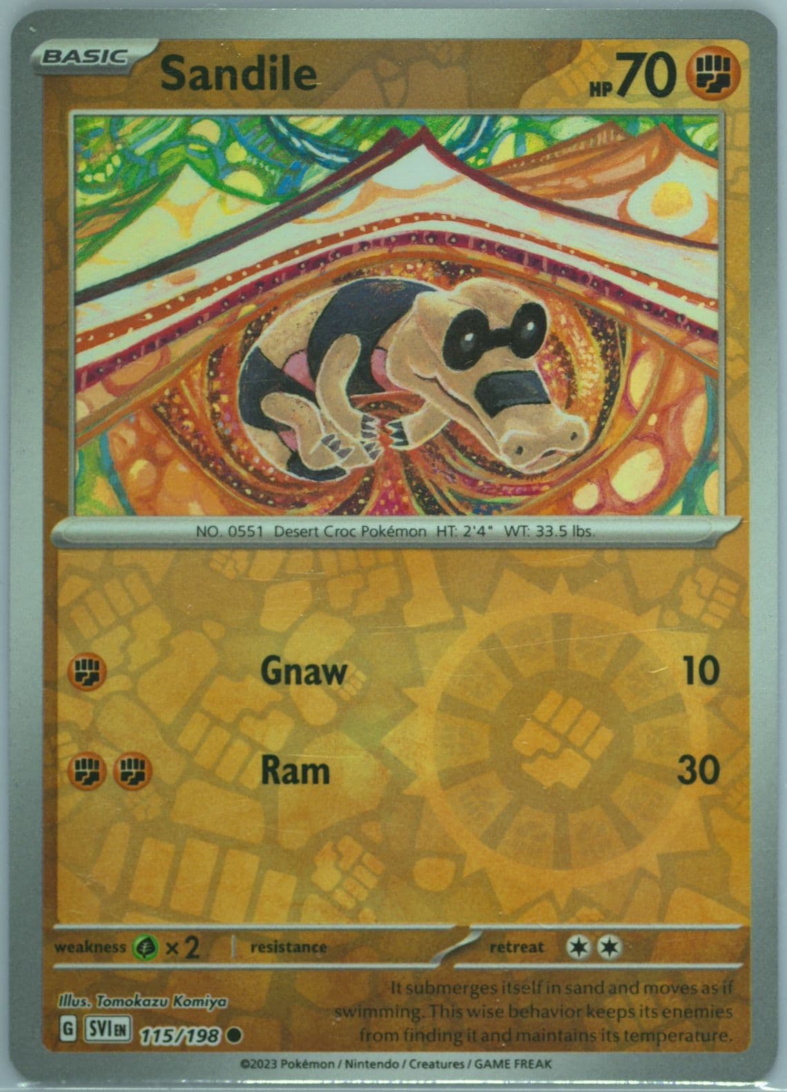Sandile Reverse Holo (115) 2023 Pokemon Svi EN-Scarlet & Violet