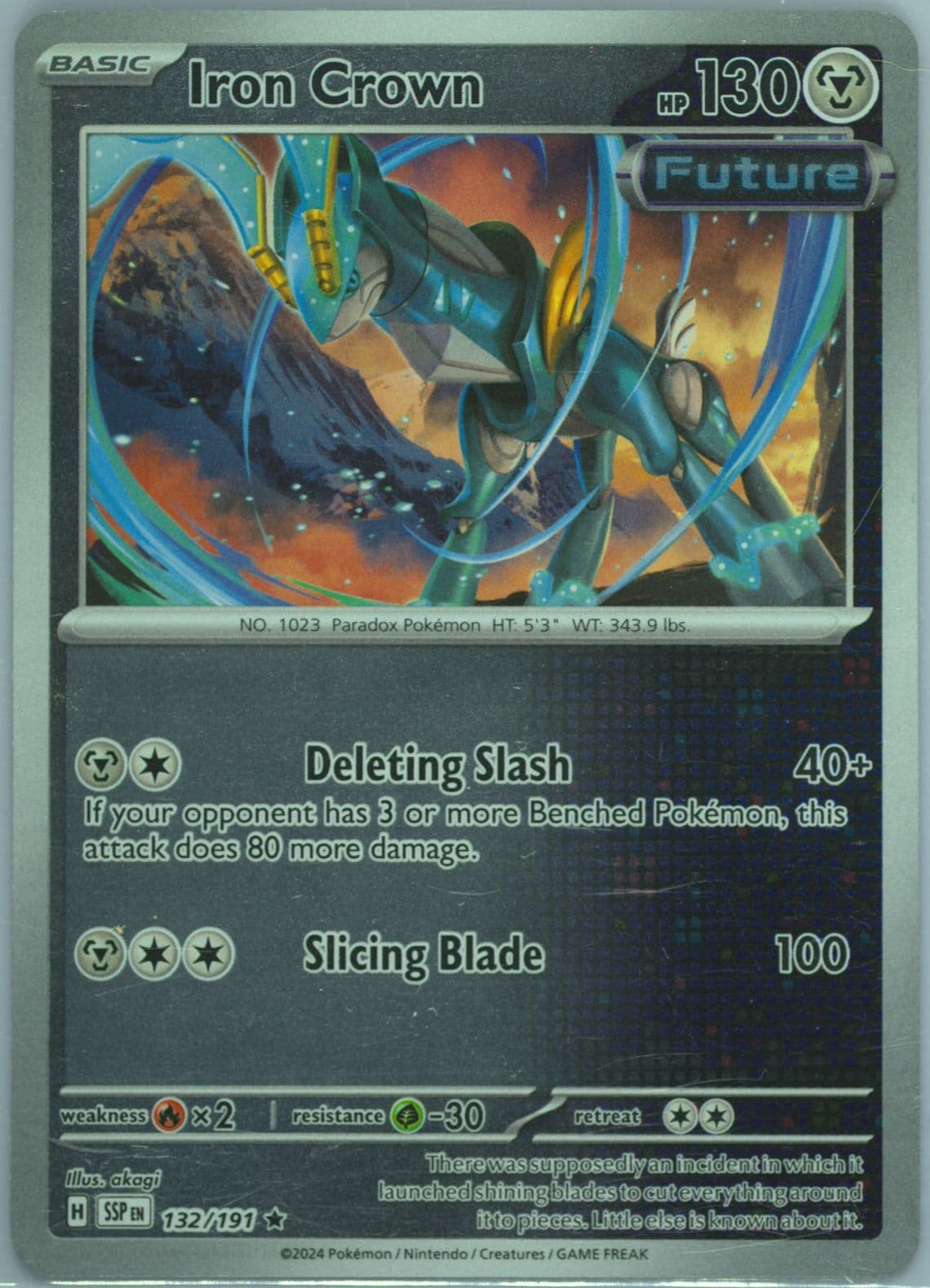 Iron Crown Reverse Holo (132) 2024 Pokemon Ssp EN-Surging Sparks