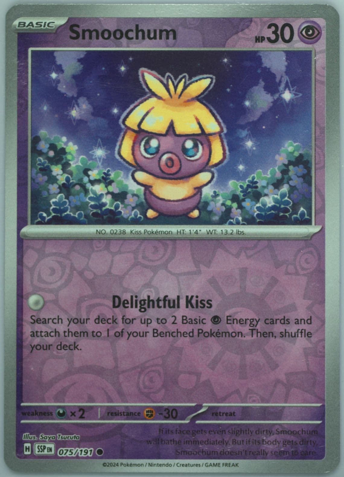 Smoochum Reverse Holo (075) 2024 Pokemon Ssp EN-Surging Sparks