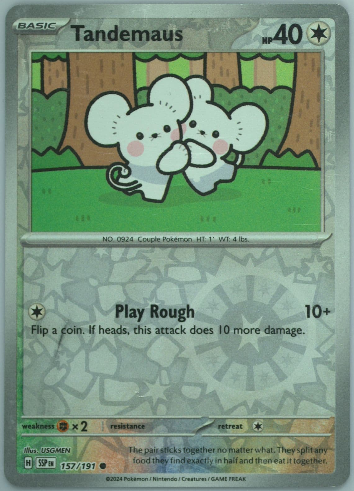 Tandemaus Reverse Holo (157) 2024 Pokemon Ssp EN-Surging Sparks