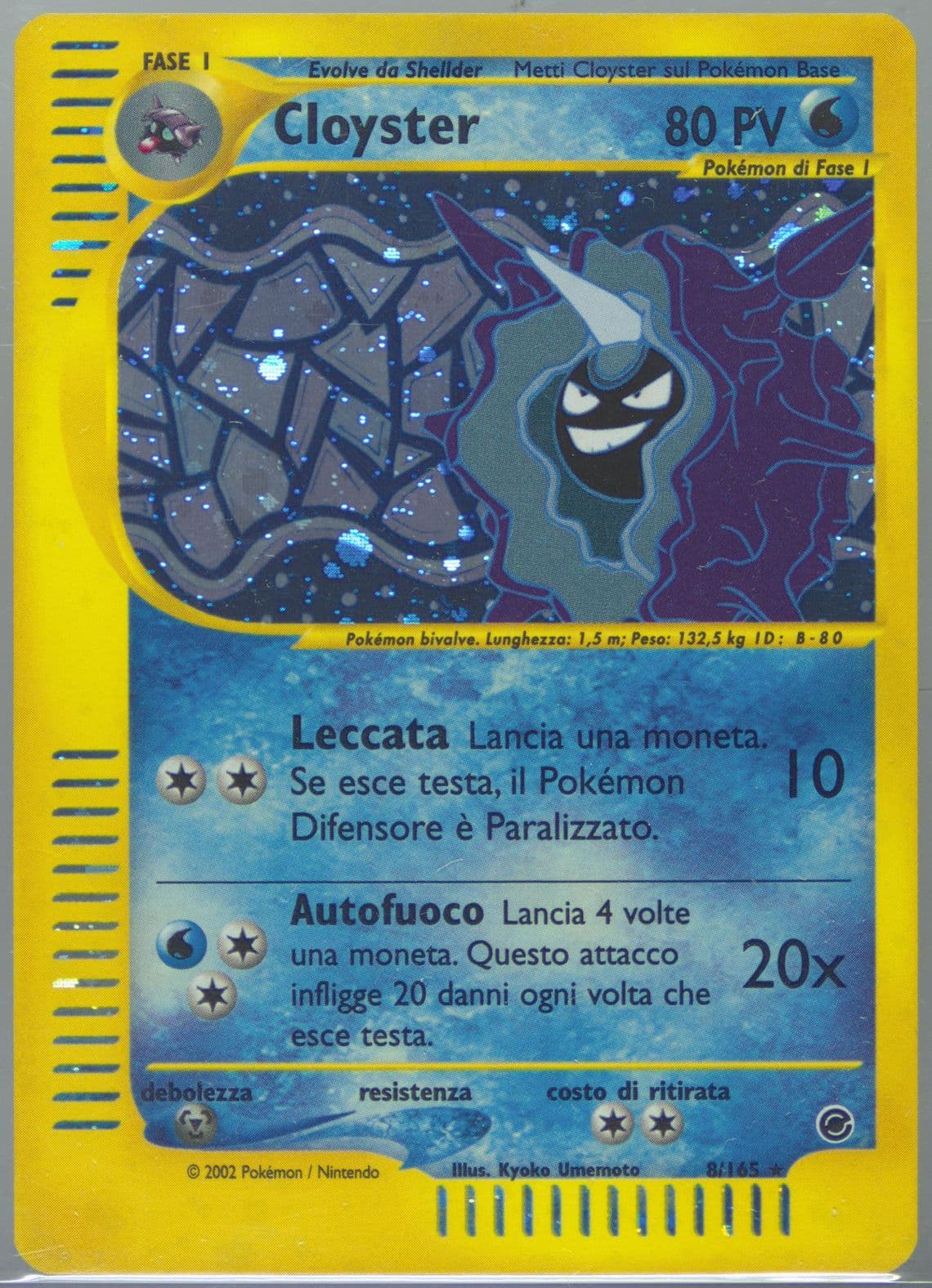 Cloyster-Holo Italian (8) 2002 Pokemon Expedition