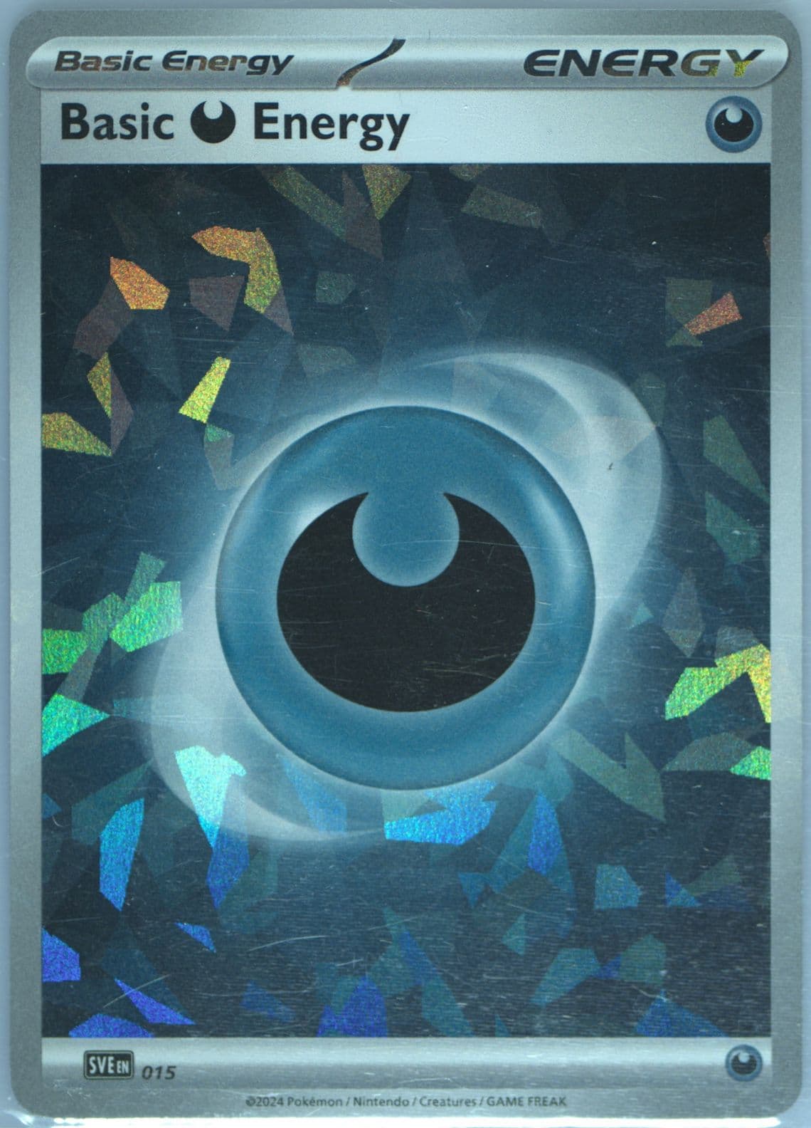 Basic Darkness Energy Cracked Ice Holo (015) 2024 Pokemon Sve EN-Basic Energies