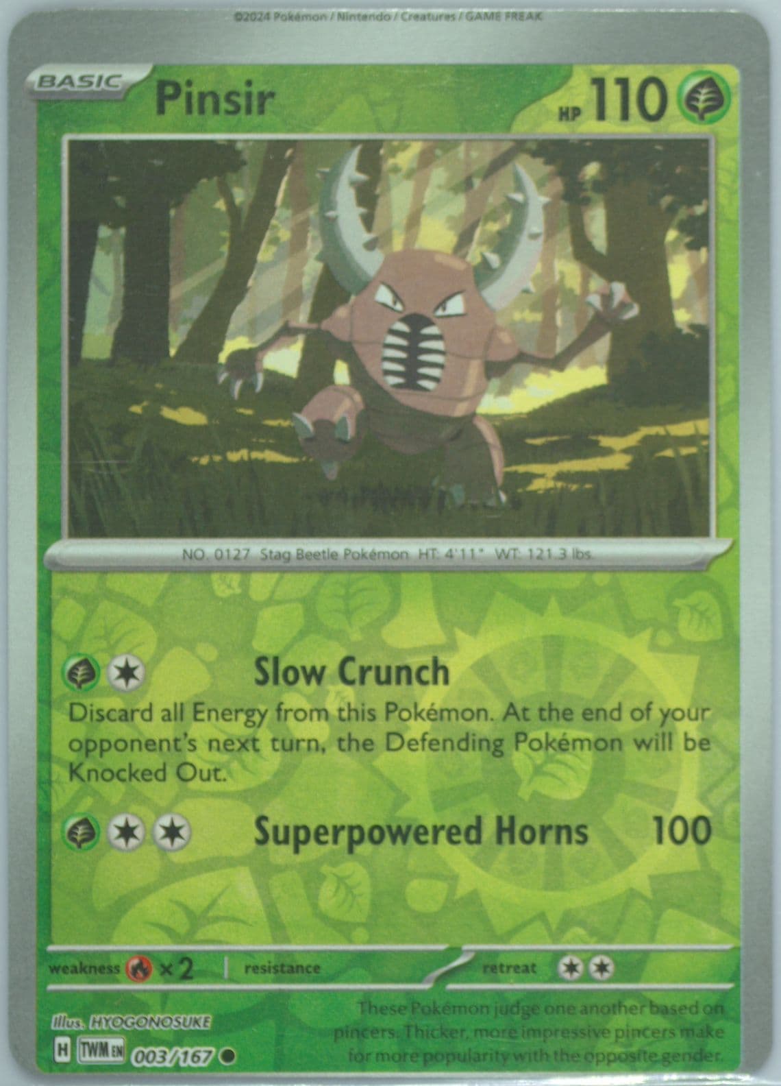 Pinsir Reverse Holo (003) 2024 Pokemon Twm EN-Twilight Masquerade
