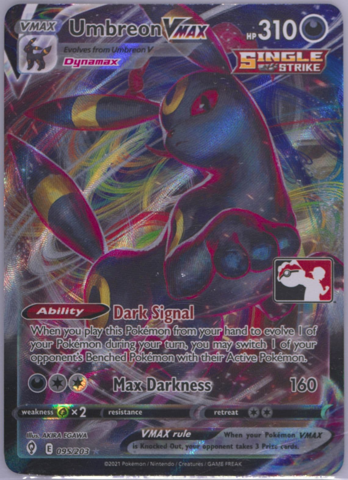 Full Art/Umbreon Vmax (095) 2022-2023 Pokemon Play! Pokemon Prize Pack