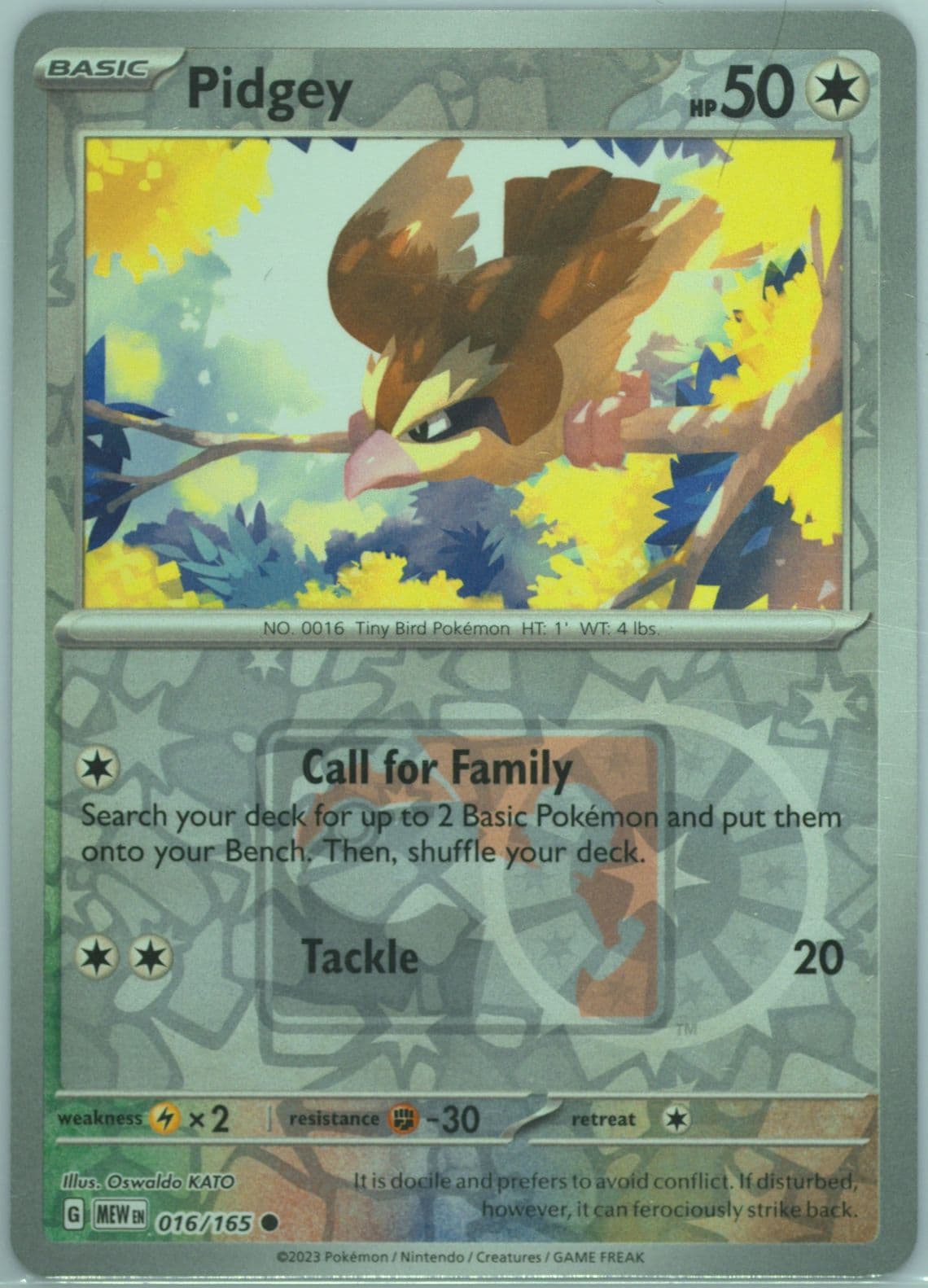 Pidgey Pokemon League (016) 2023 Pokemon Mew EN-151