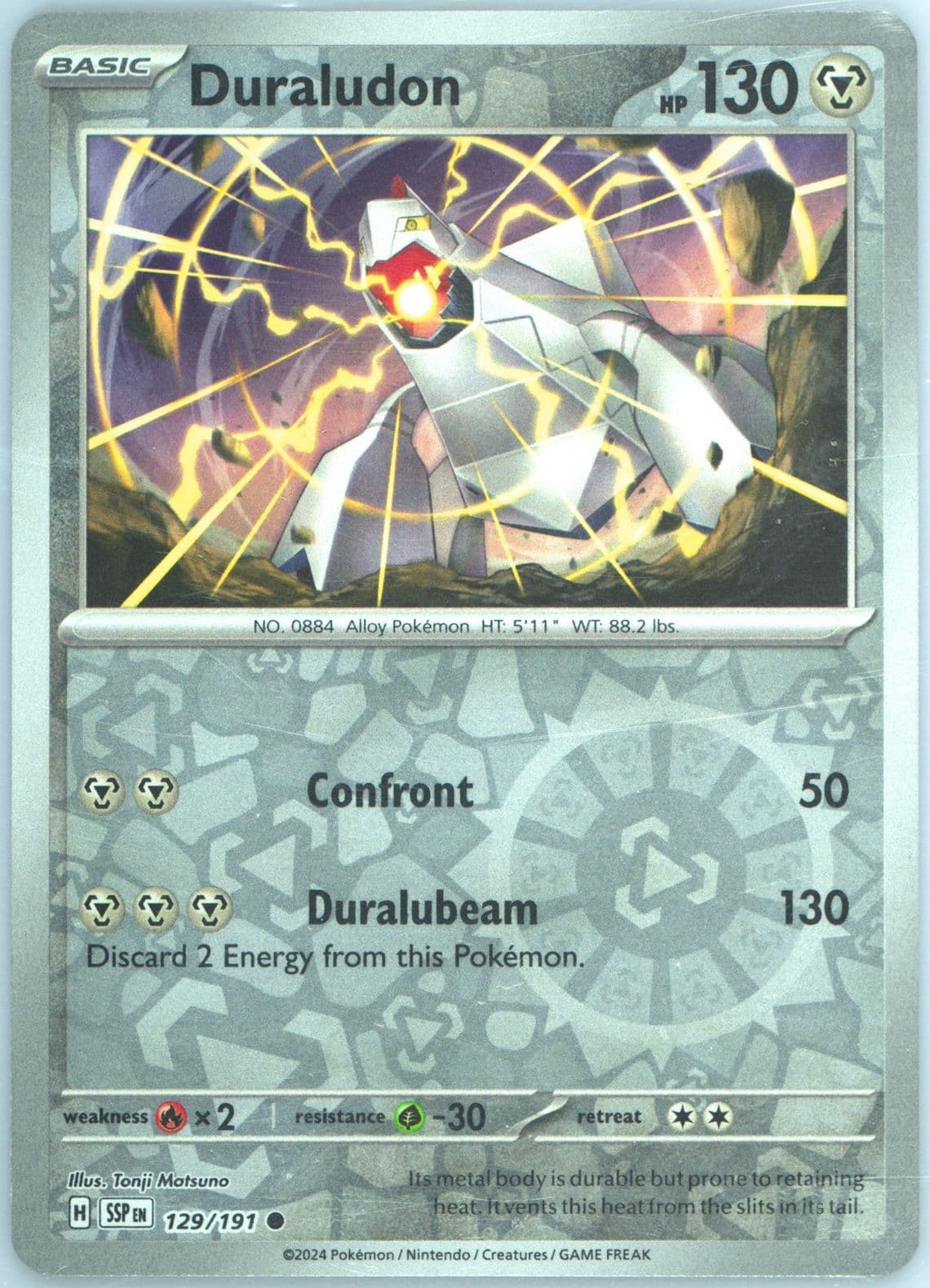 Duraludon Reverse Holo (129) 2024 Pokemon Ssp EN-Surging Sparks