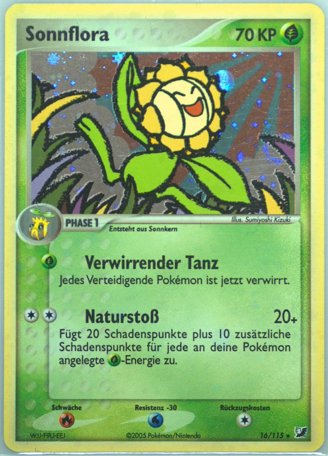 Sunflora-Holo German (16) 2005 Pokemon EX Unseen Forces
