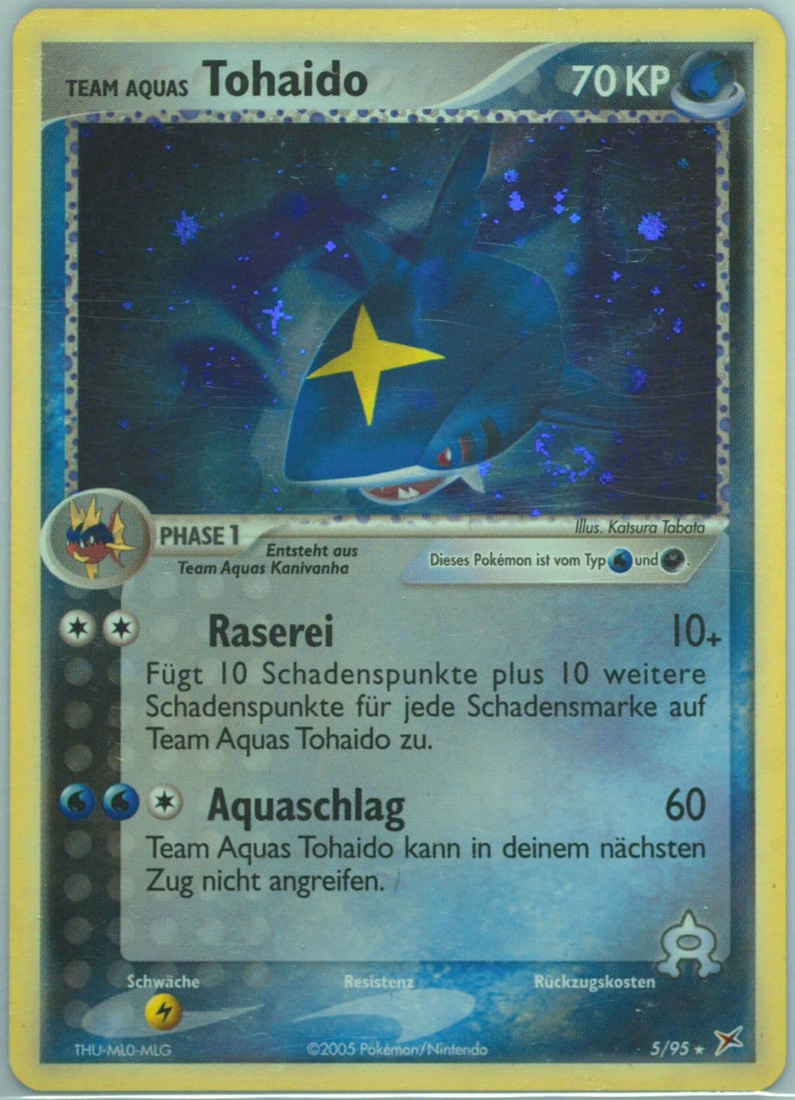 Team Aqua's Tohaido-Holo (5) 2005 Pokemon German EX Team Magma VS Team Aqua